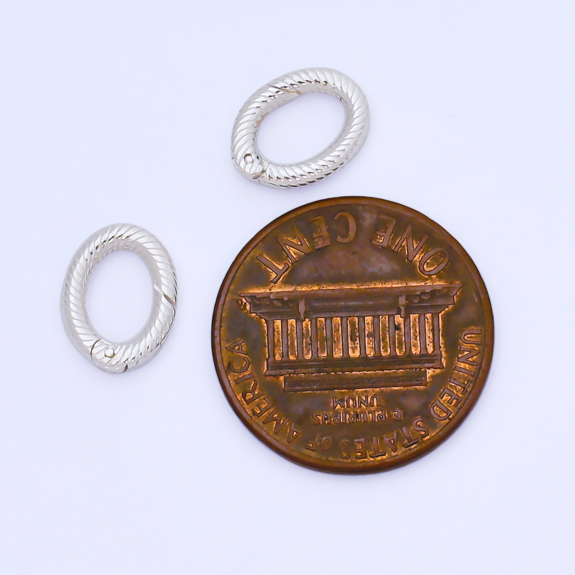 S925 Sterling Silver 10mm Swirl Oval Push Gate Clasp Closure Finding | SL-697