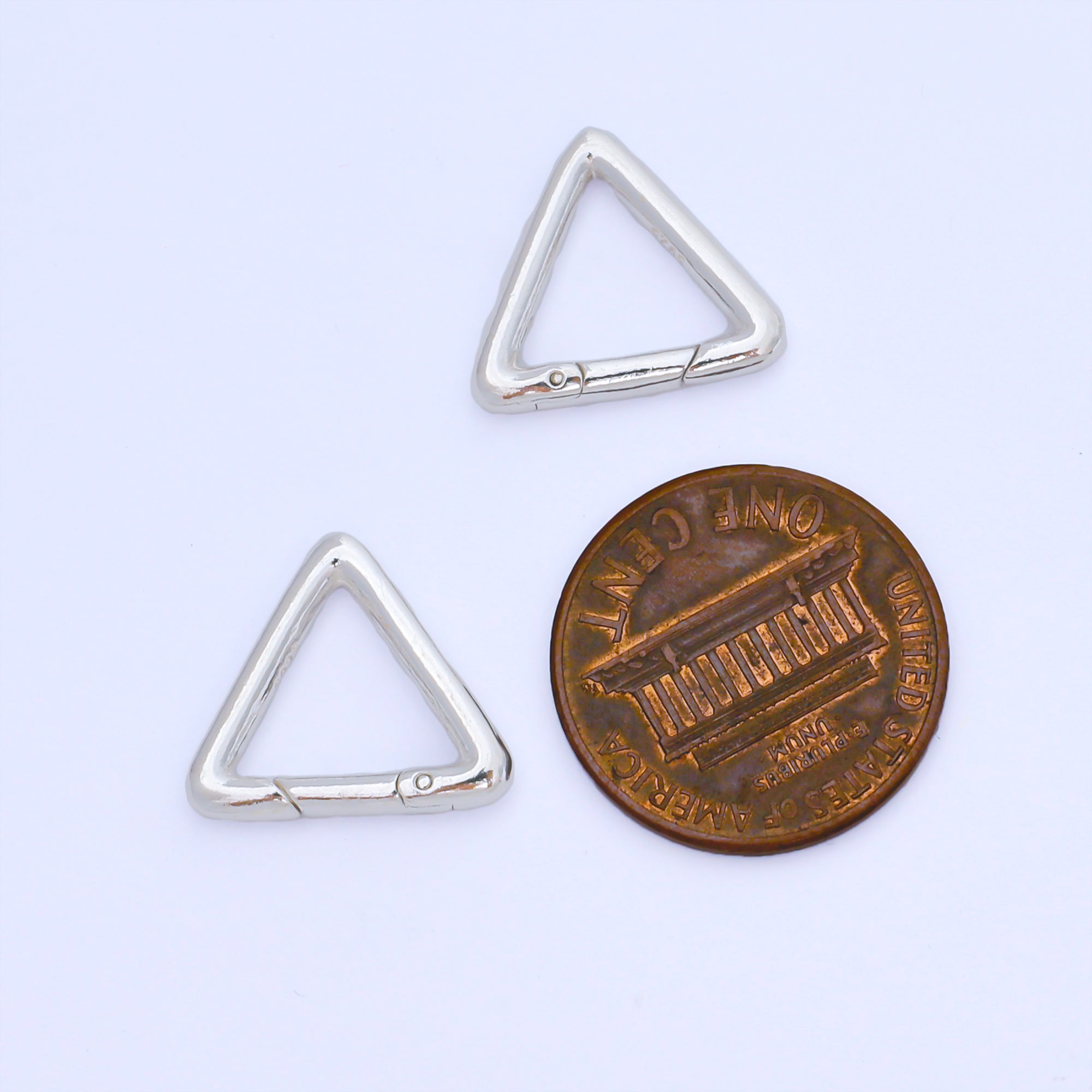 S925 Sterling Silver 14mm Minimalist Triangle Push Gate Clasp Closure Finding | SL-695