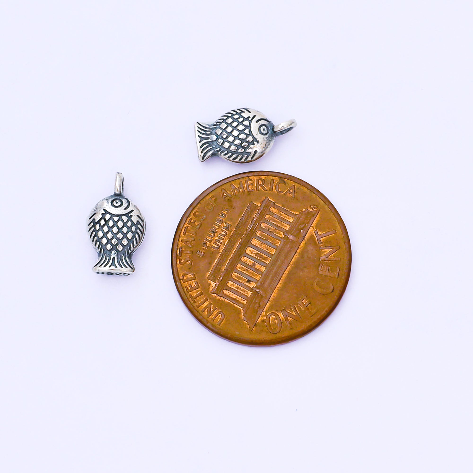 S925 Sterling Silver 11mm Guardian Fish Charm | SL-691