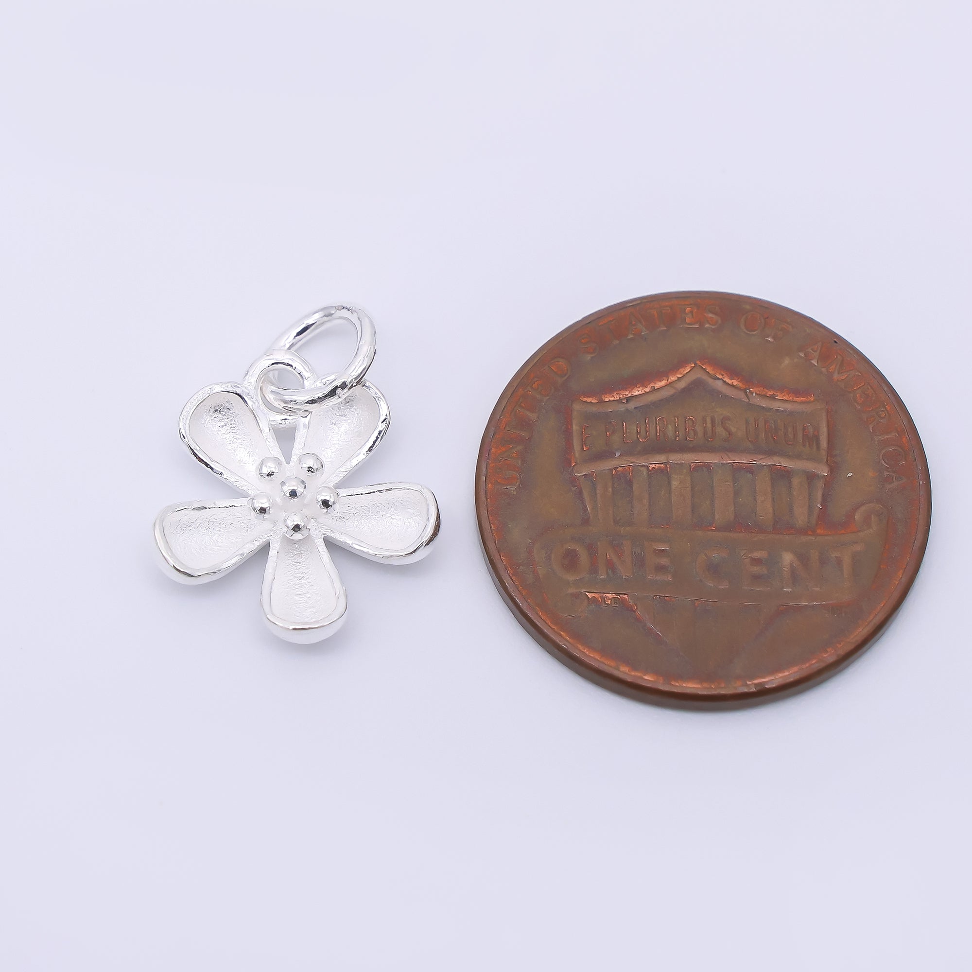 S925 Sterling Silver 13mm Lily Flower Blossom Charm | SL686