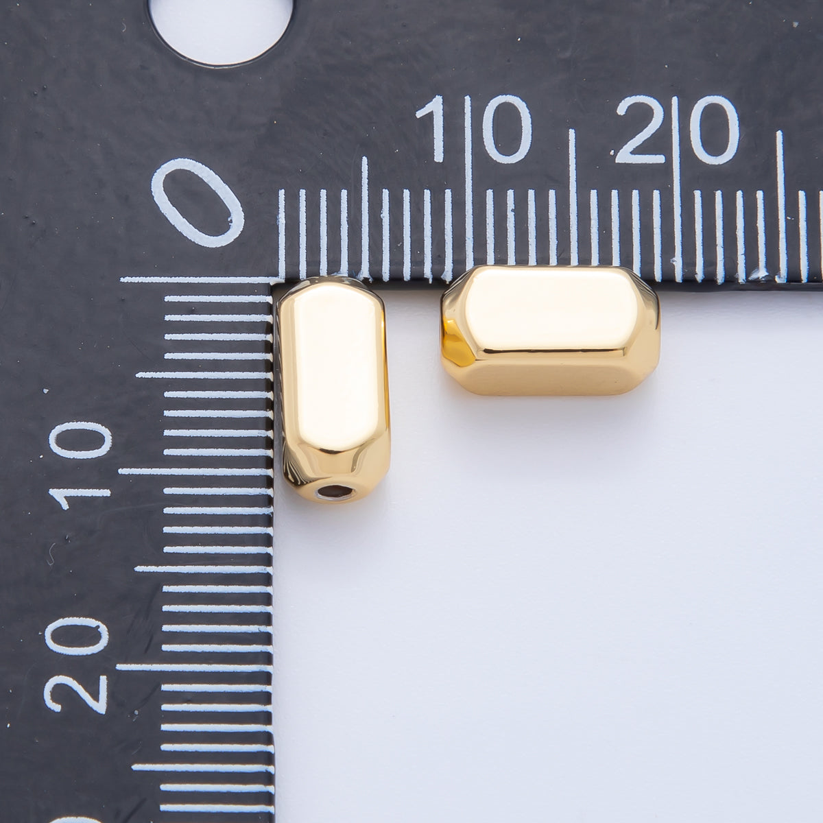18K Gold Filled 10mm Bold Bar Tube Slider Bead Spacer 10pcs | AF-A1062