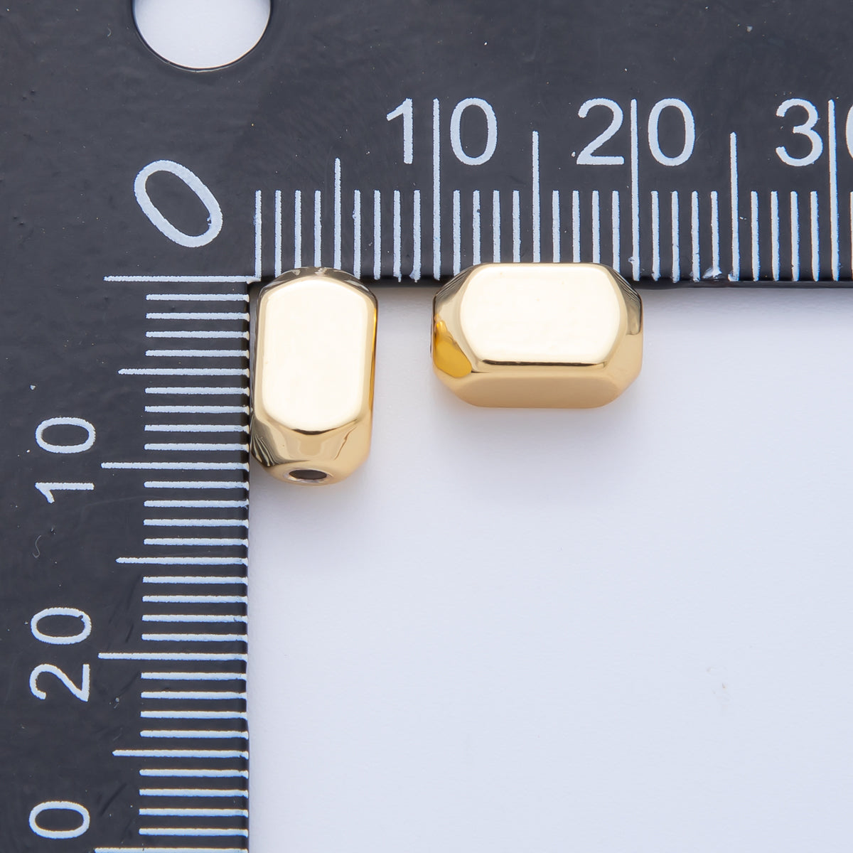 18K Gold Filled 10mm Mega Bar Tube Slider Bead Spacer 10pcs | AF-A1063