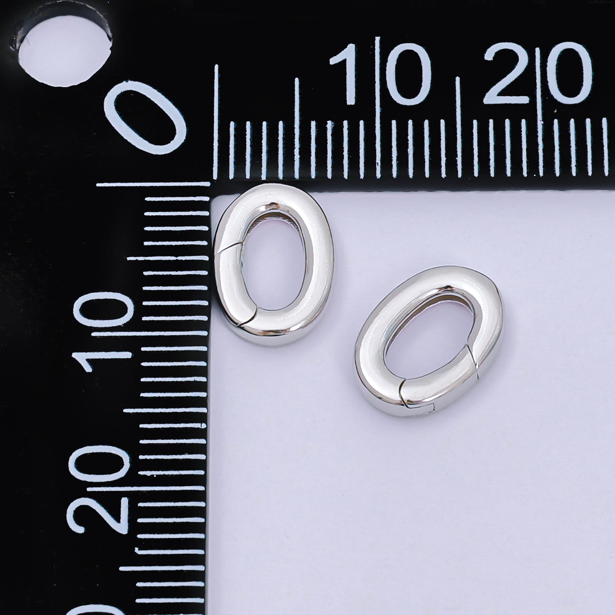 S925 Sterling Silver Push Gate Oval Clasp Closure Finding Supply | SL-674