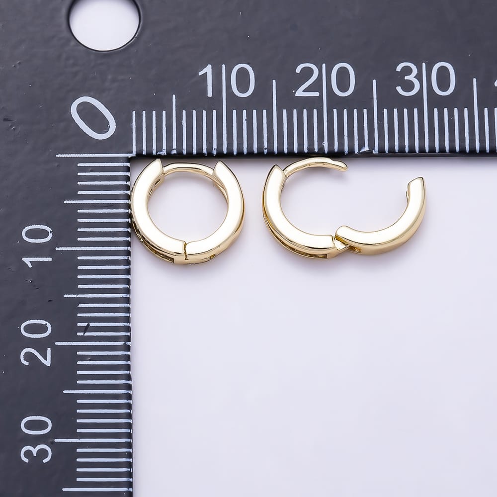 14K Gold Filled 10.5mm Clear Baguette CZ Lined Cartilage Huggie | Earrings-01113