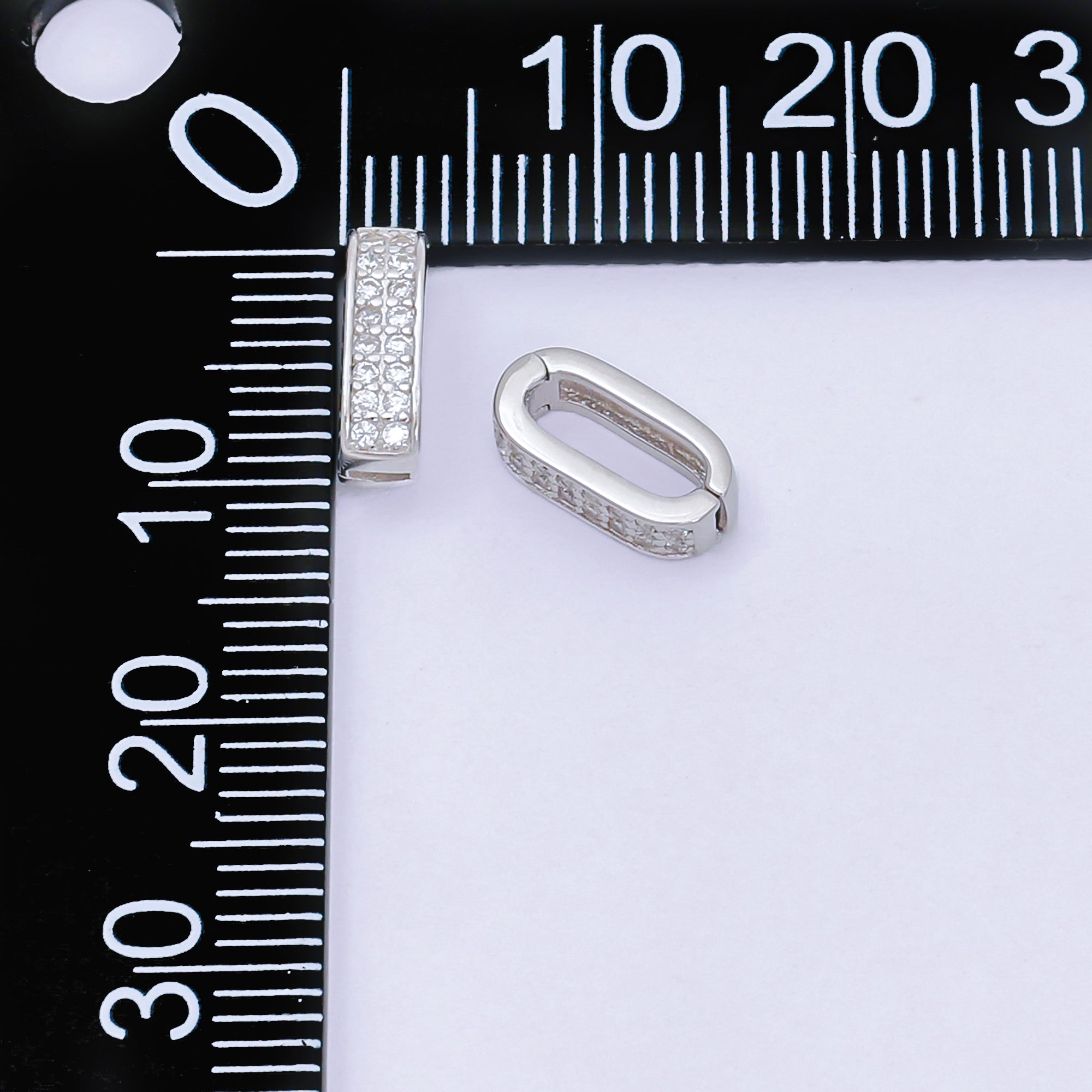 S925 Sterling Silver Micro Paved CZ Snap Clasp Closure Finding Supply | SL-673