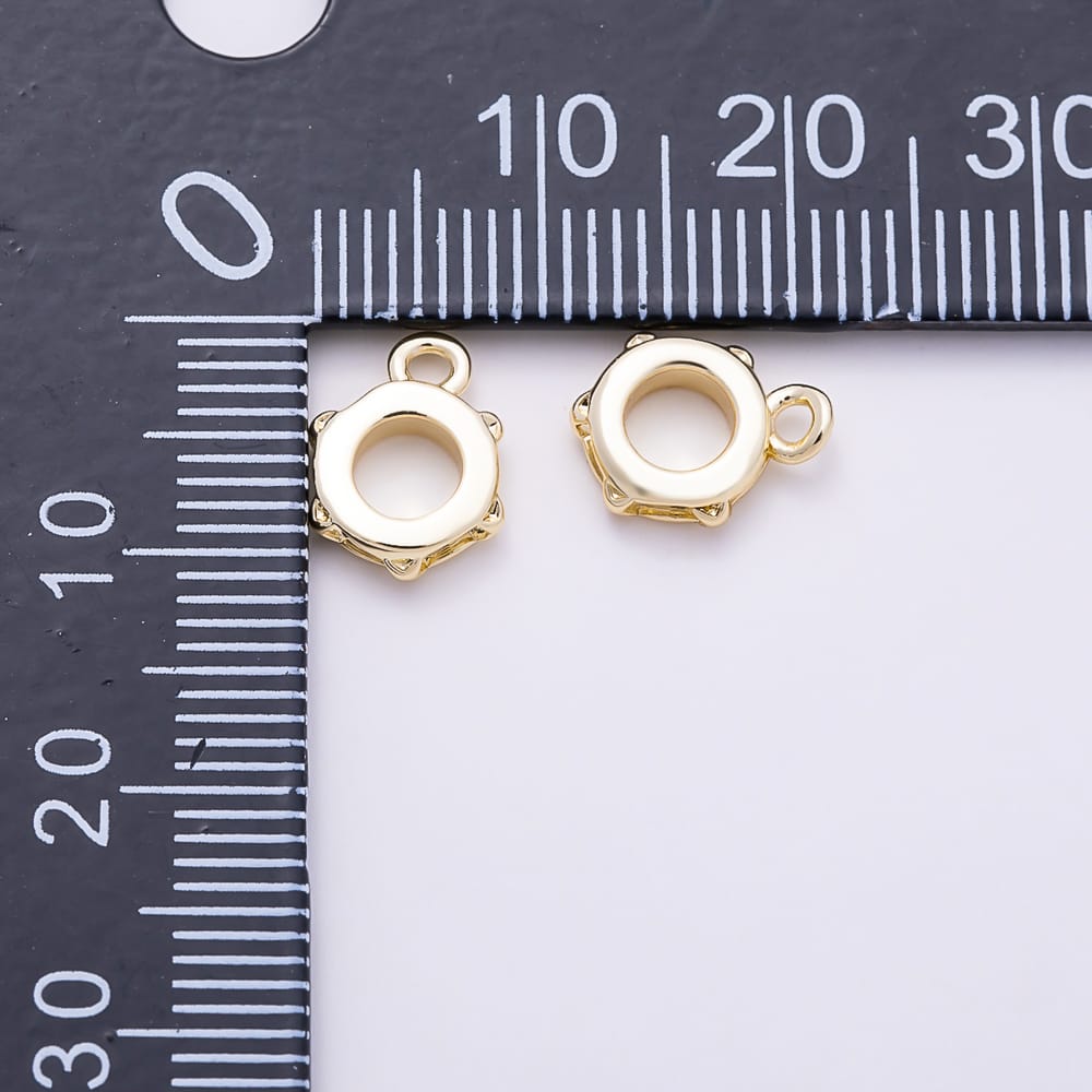 16K Gold Filled 10mm Celestial Star Minimalist Drop Rondelle Bail Findings in Gold & Silver | Findings-00658 Findings-00659