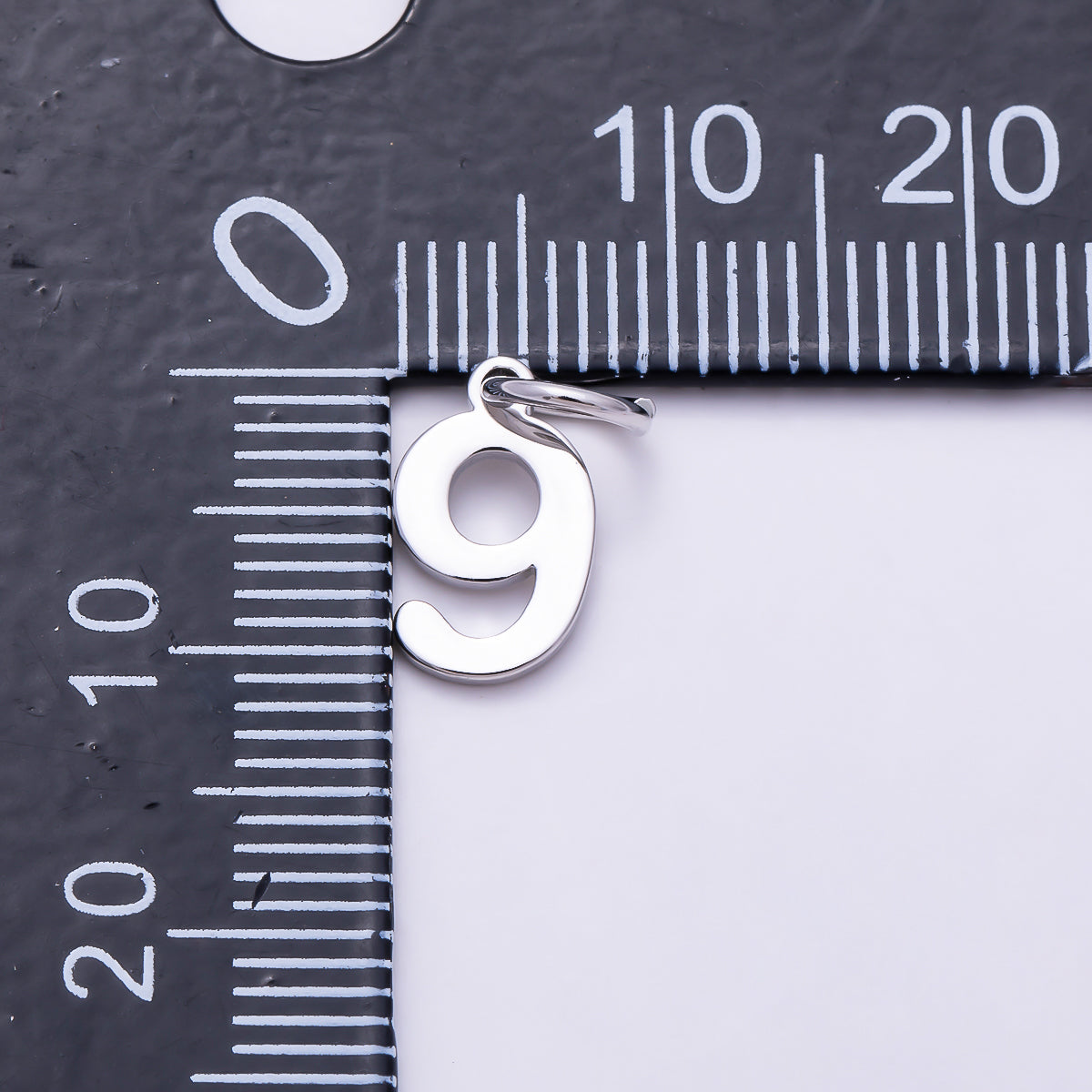 Silver 11mm Bold Geometric Number Charm 0-9 | Charms-01746 ~ Charms-01755