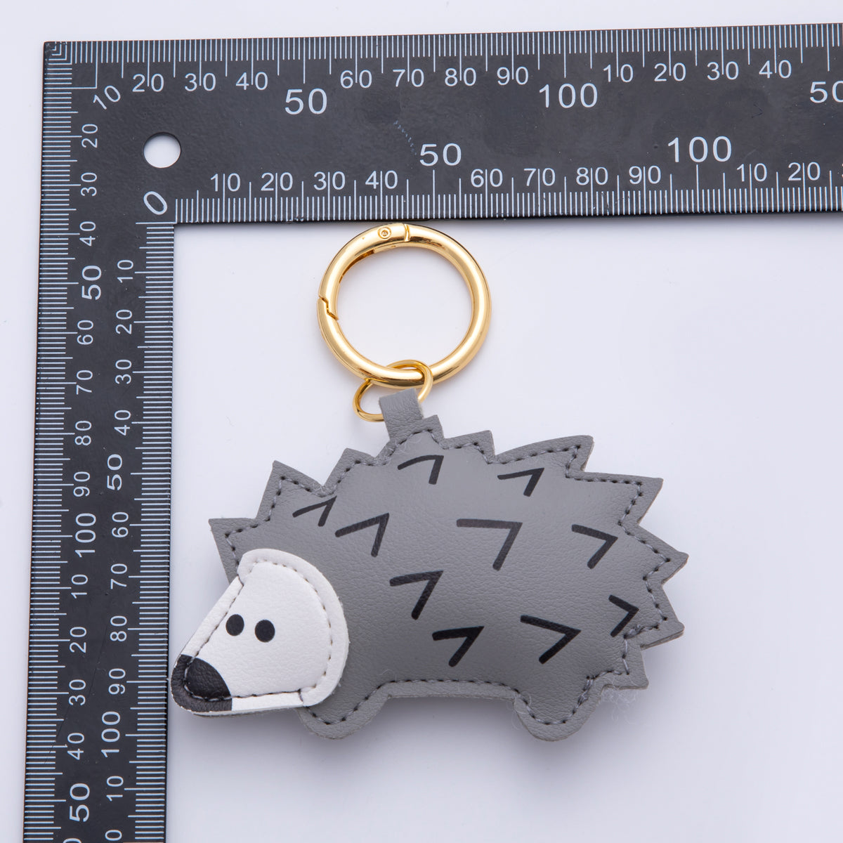 Leather Porcupine Keychain Handmade Bag Charm Cute Leather Animal Purse Accessory WB-00101