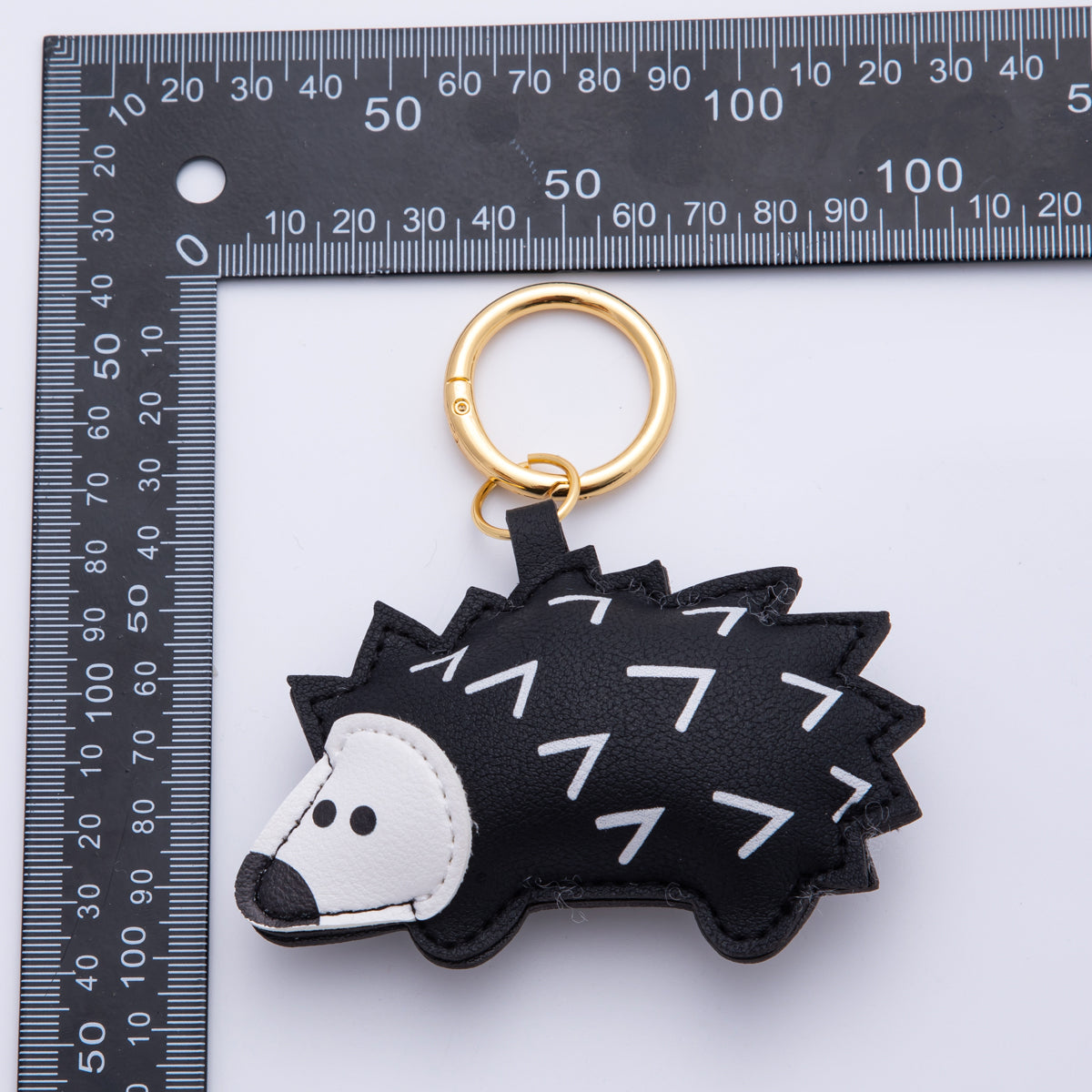 Leather Porcupine Keychain Handmade Bag Charm Cute Leather Animal Purse Accessory WB-00101