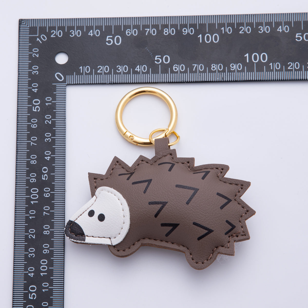 Leather Porcupine Keychain Handmade Bag Charm Cute Leather Animal Purse Accessory WB-00101