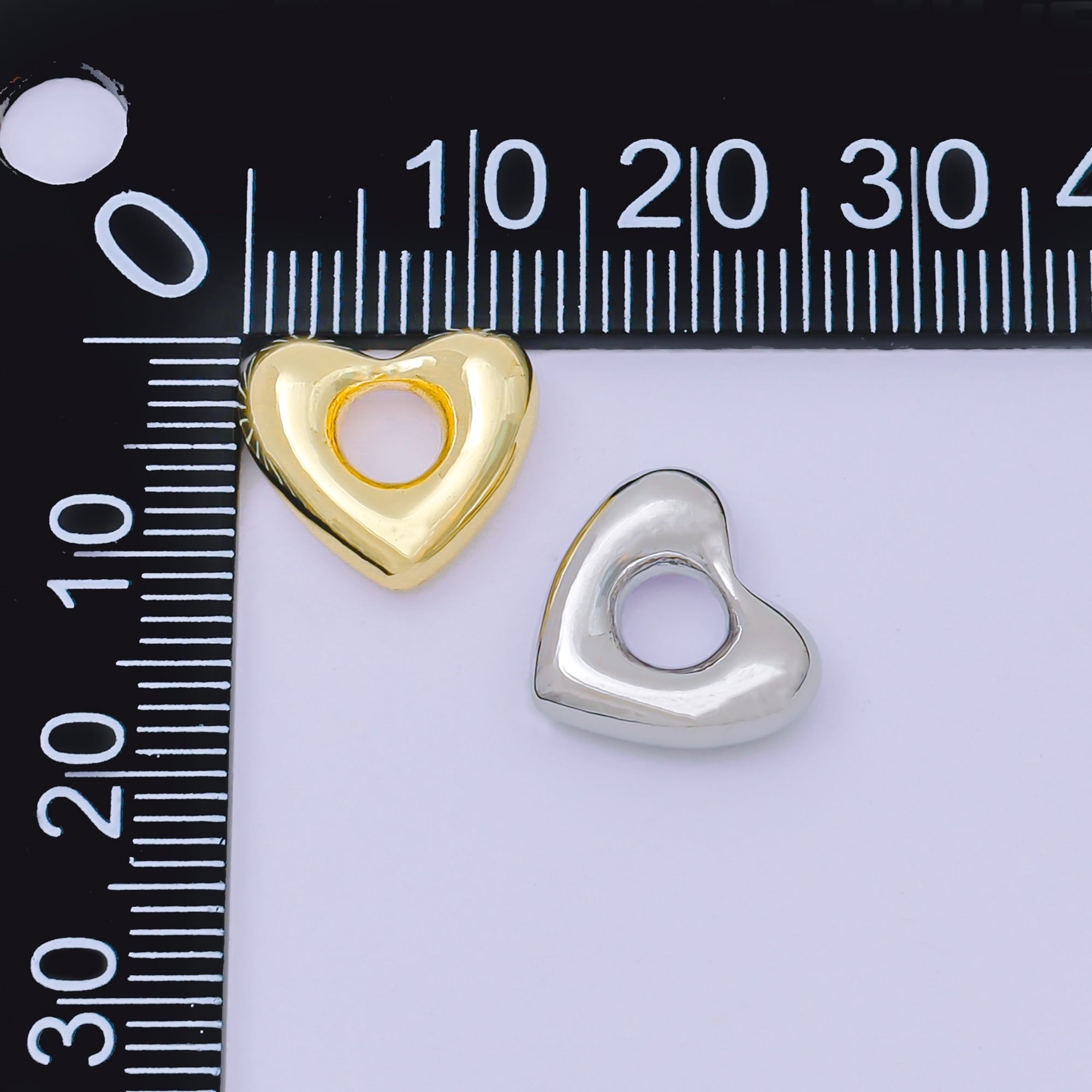 24K Gold Filled Dainty Love Large Hole Bead Spacer in Gold & Silver | B-476