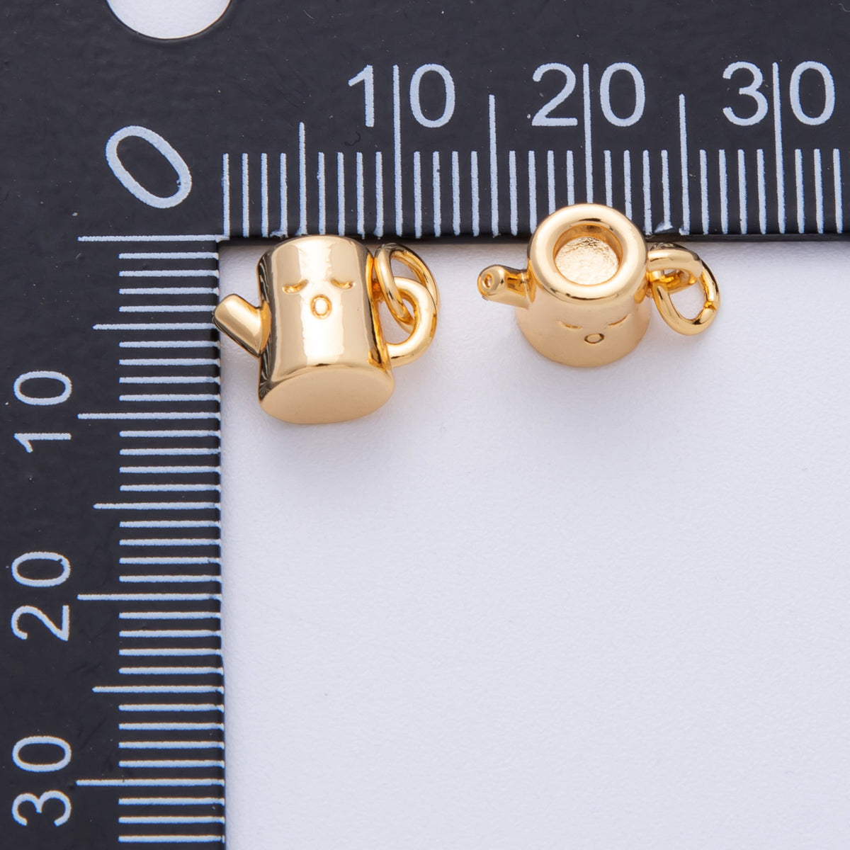 18K Gold Filled 11.5mm Sleepy Cup Teapot 3D Multidimensional Charm | Charms-00131