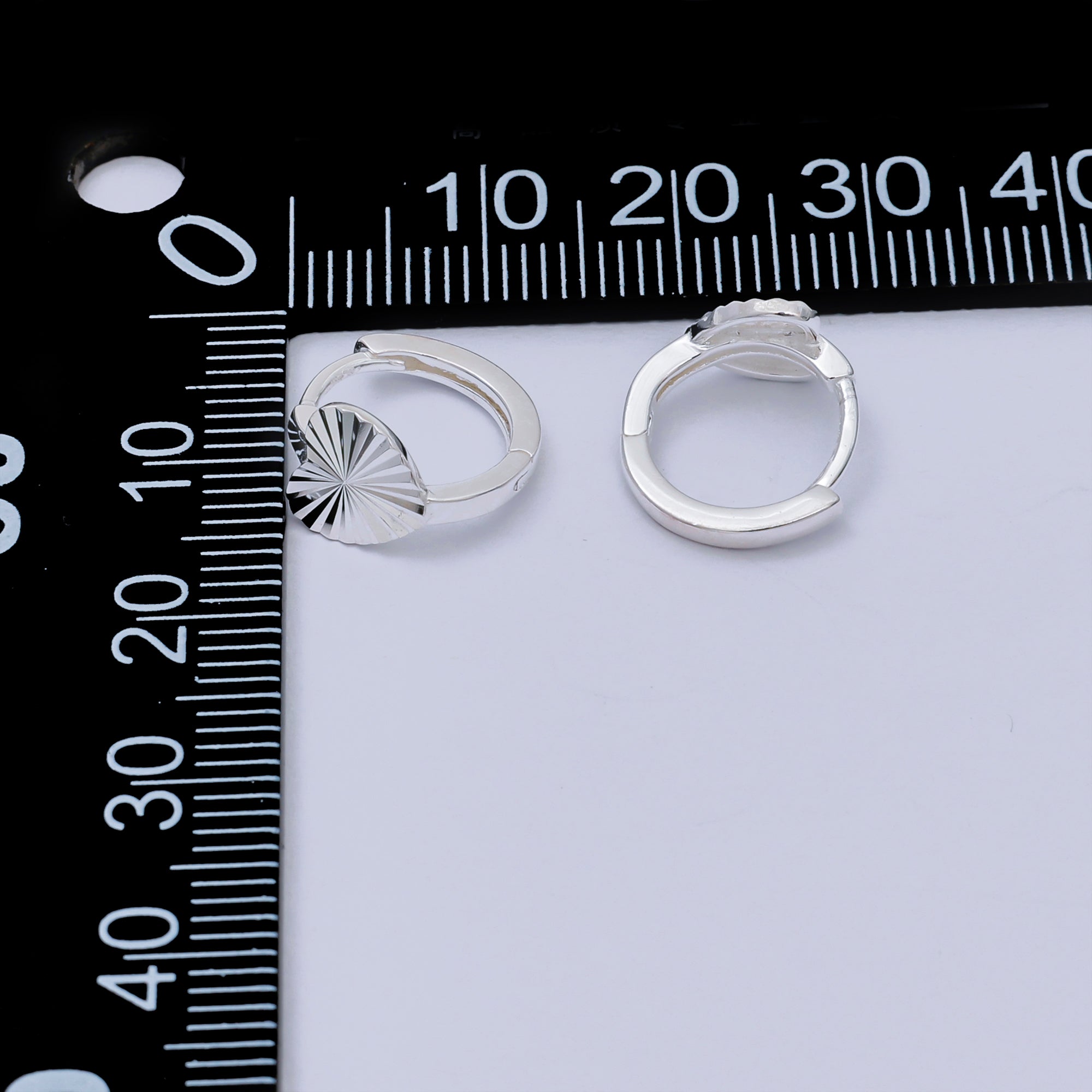 S925 Sterling Silver Spark Heart Lover Shape Hinged Hoop Earrings | SL-662