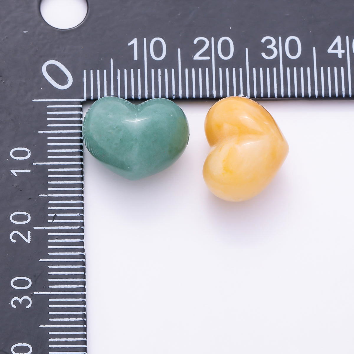 16K Gold Filled 15mm Natural Gemstone Puffy Heart Spacer Bead | Beads-00572 - Beads-00576