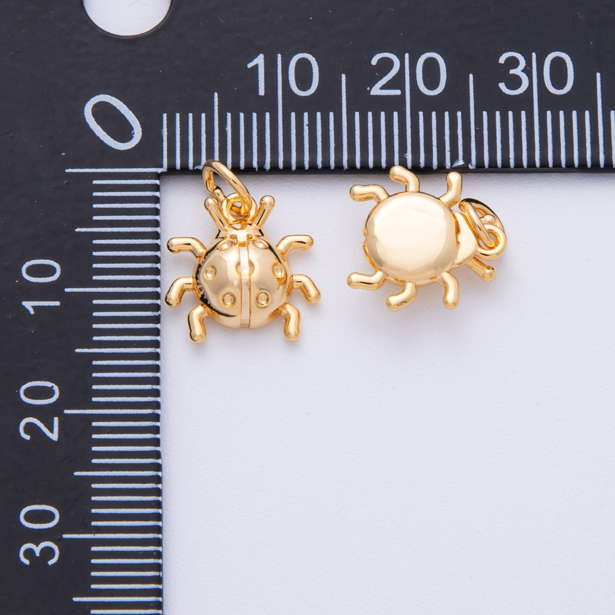 18K Gold Filled 12.5mm Ladybug Insect Multidimensional 3D Mini Charm | Charms-00120
