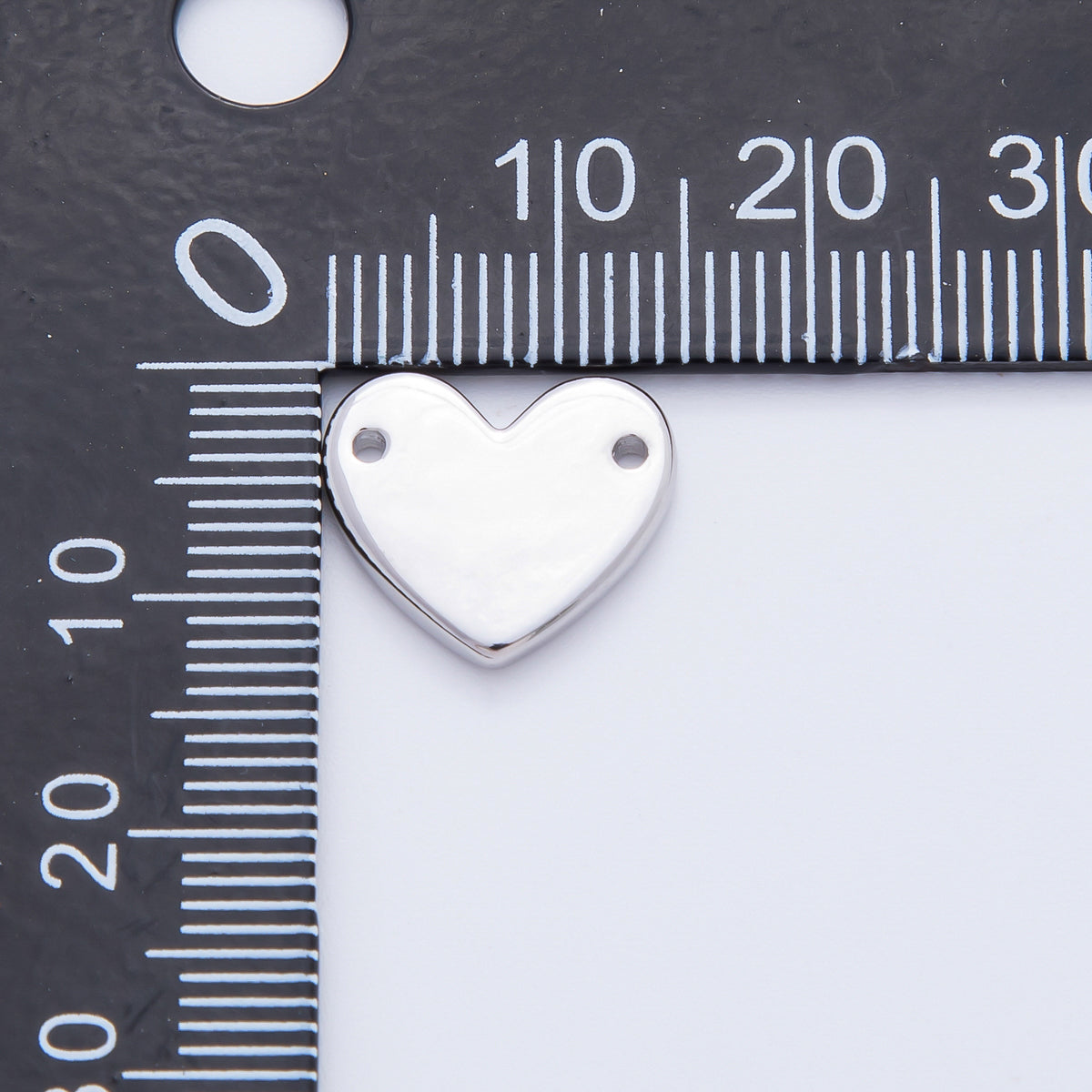 18K Gold Filled 13mm Flat Heart with Double Holes Connector in Gold & Silver | Y160