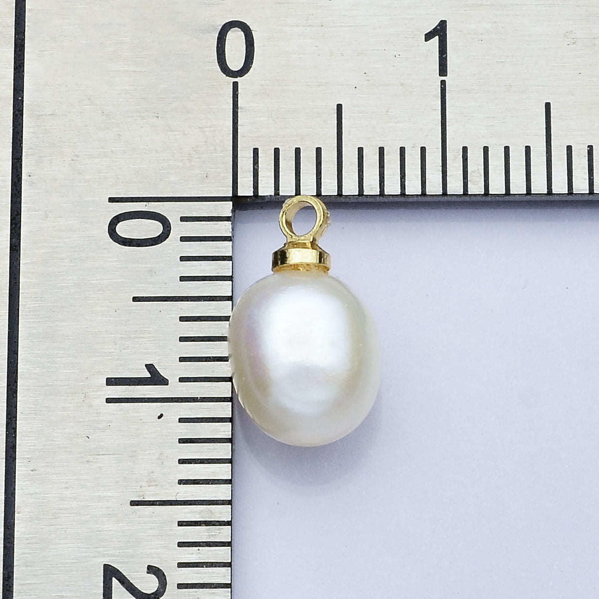 18K Gold Filled 12.5mm Shell Pearl Oval Button Charm | P1618