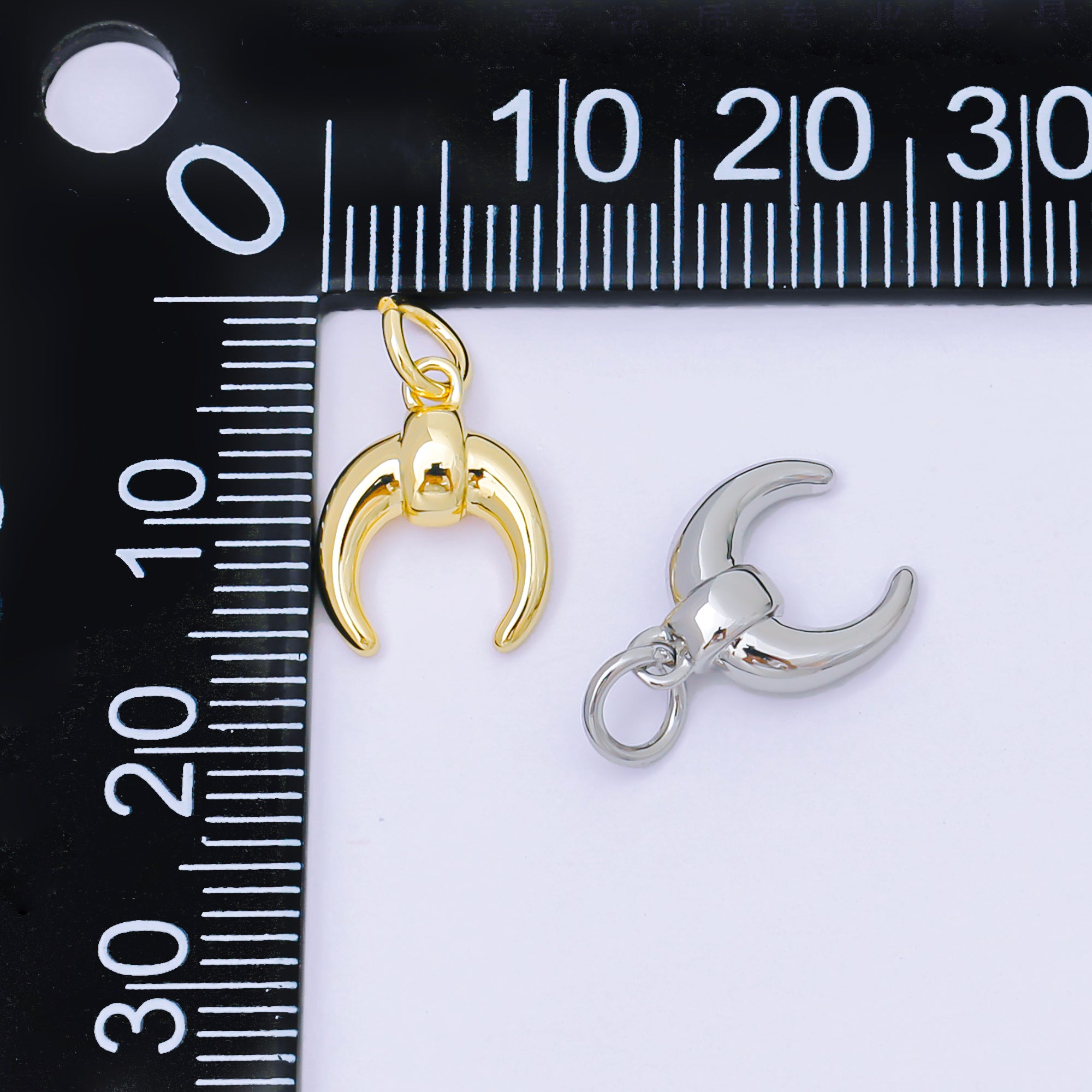 24K Gold Filled 13mm Tusk Charm in Gold & Silver | AF1255