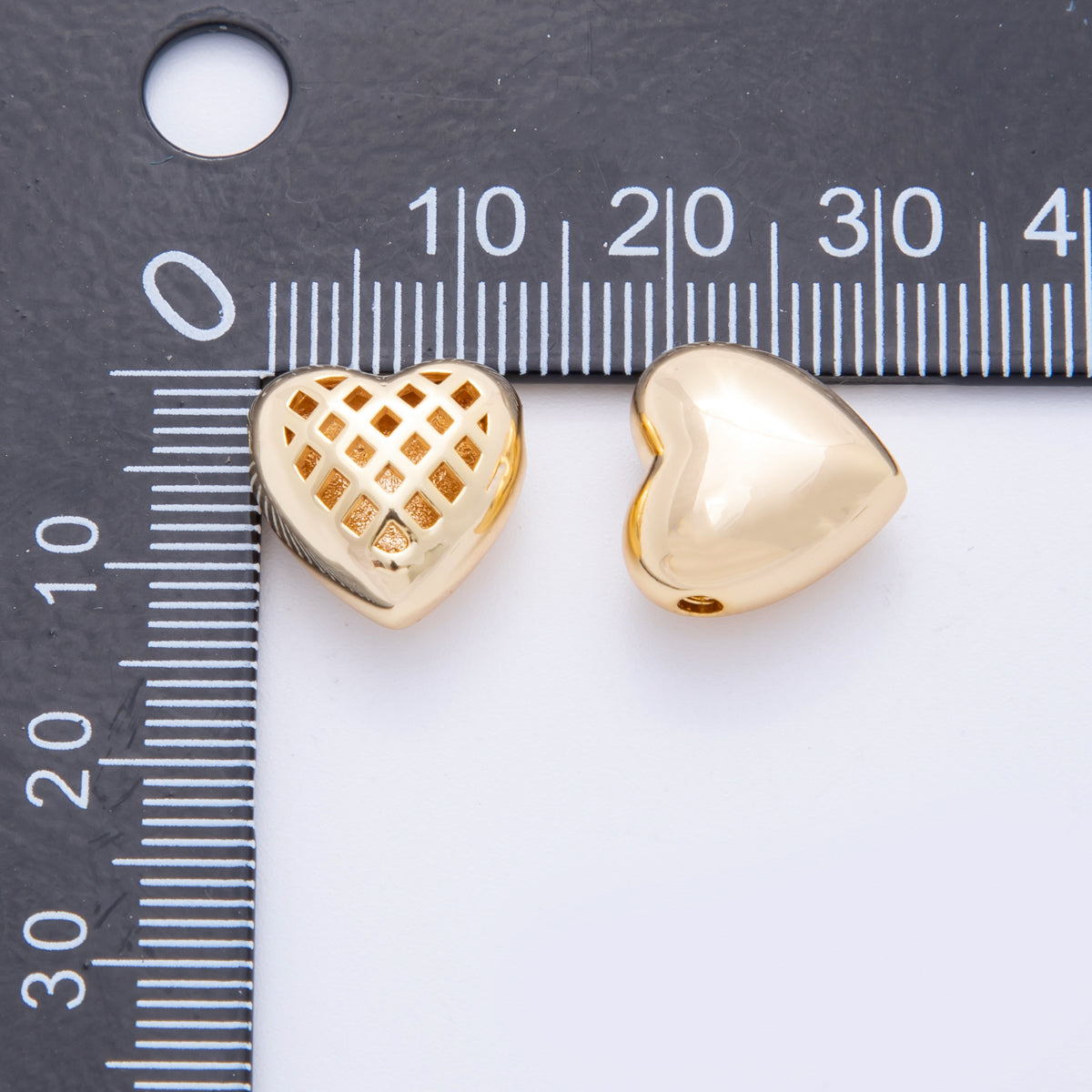 18K Gold Filled 13mm Minimalist Filigree Heart Bead | AF1046