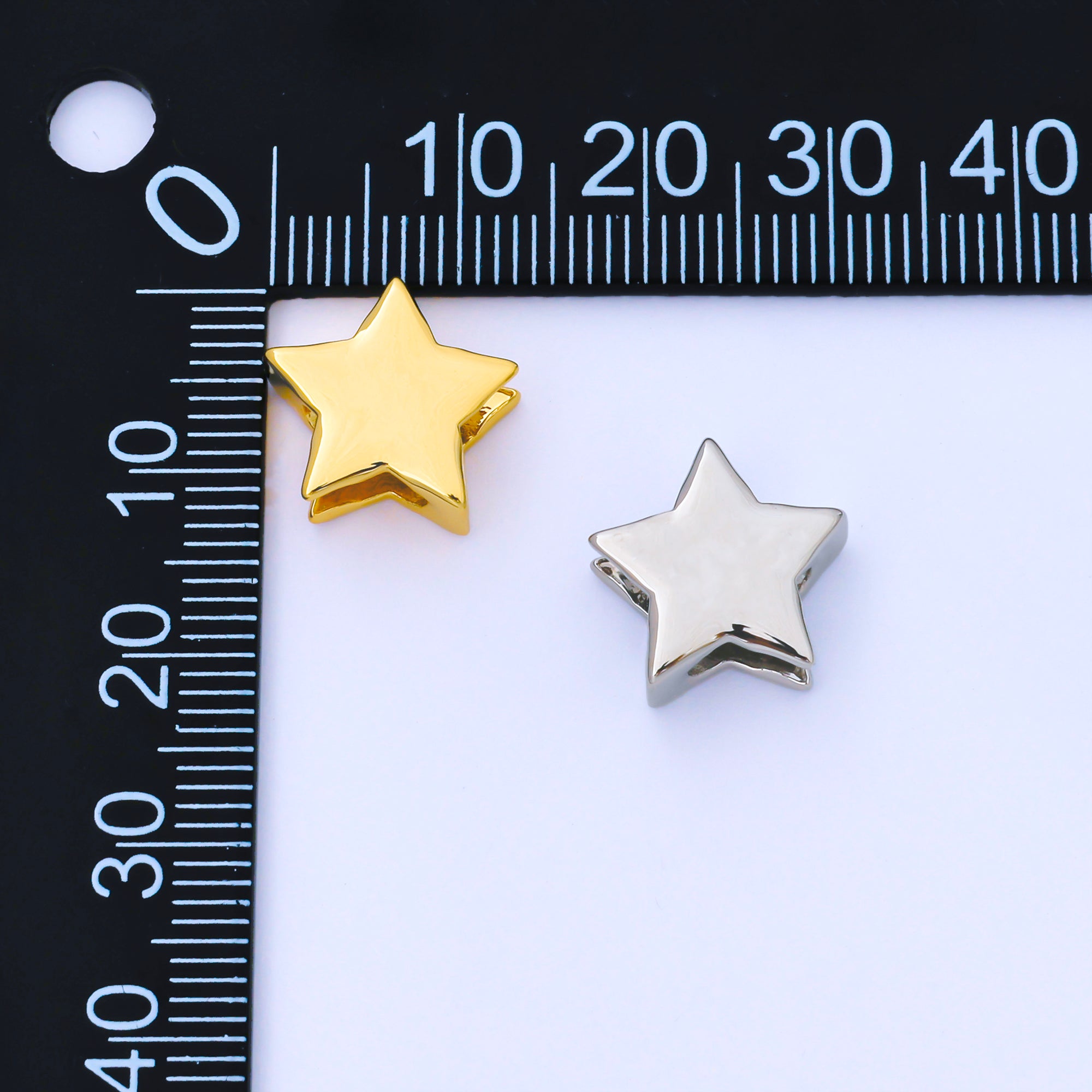 24K Gold Filled 13mm Personalized Cord Chubby Star Bead Spacer | B852