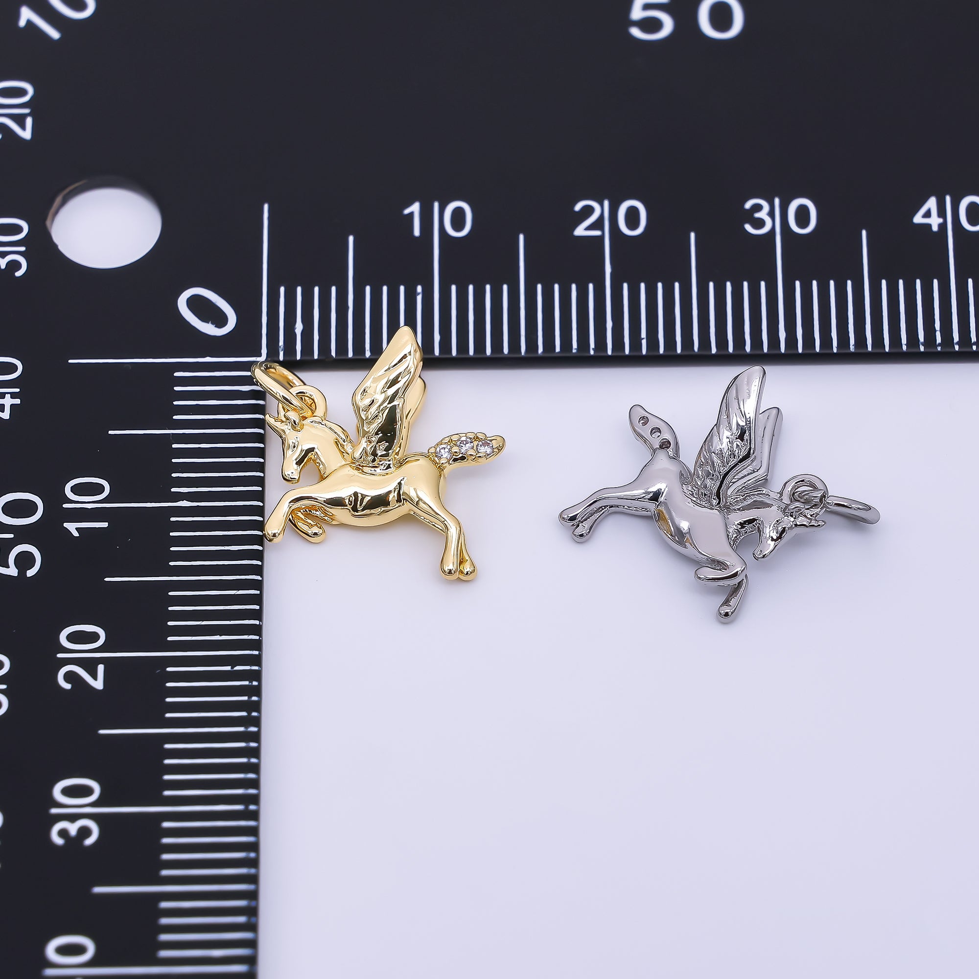 24K Gold Filled 13mm Pegasus Unicorn Horse Animal Charm in Gold & Silver | AH-552