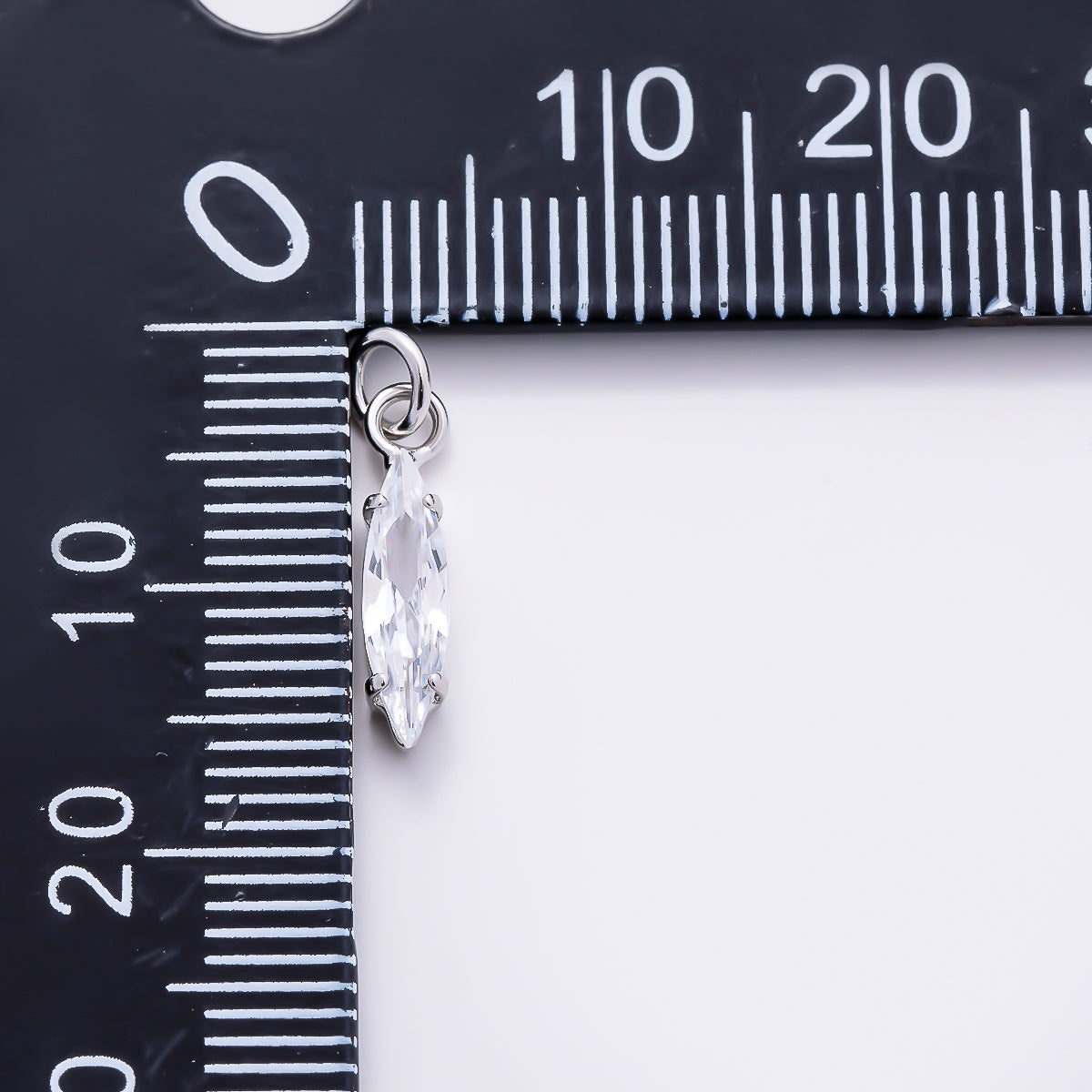 16K Gold Filled 14mm, 18mm Clear, Black CZ Marquise Charm in Gold & Silver | Charms-01457 ~ Charms-01462