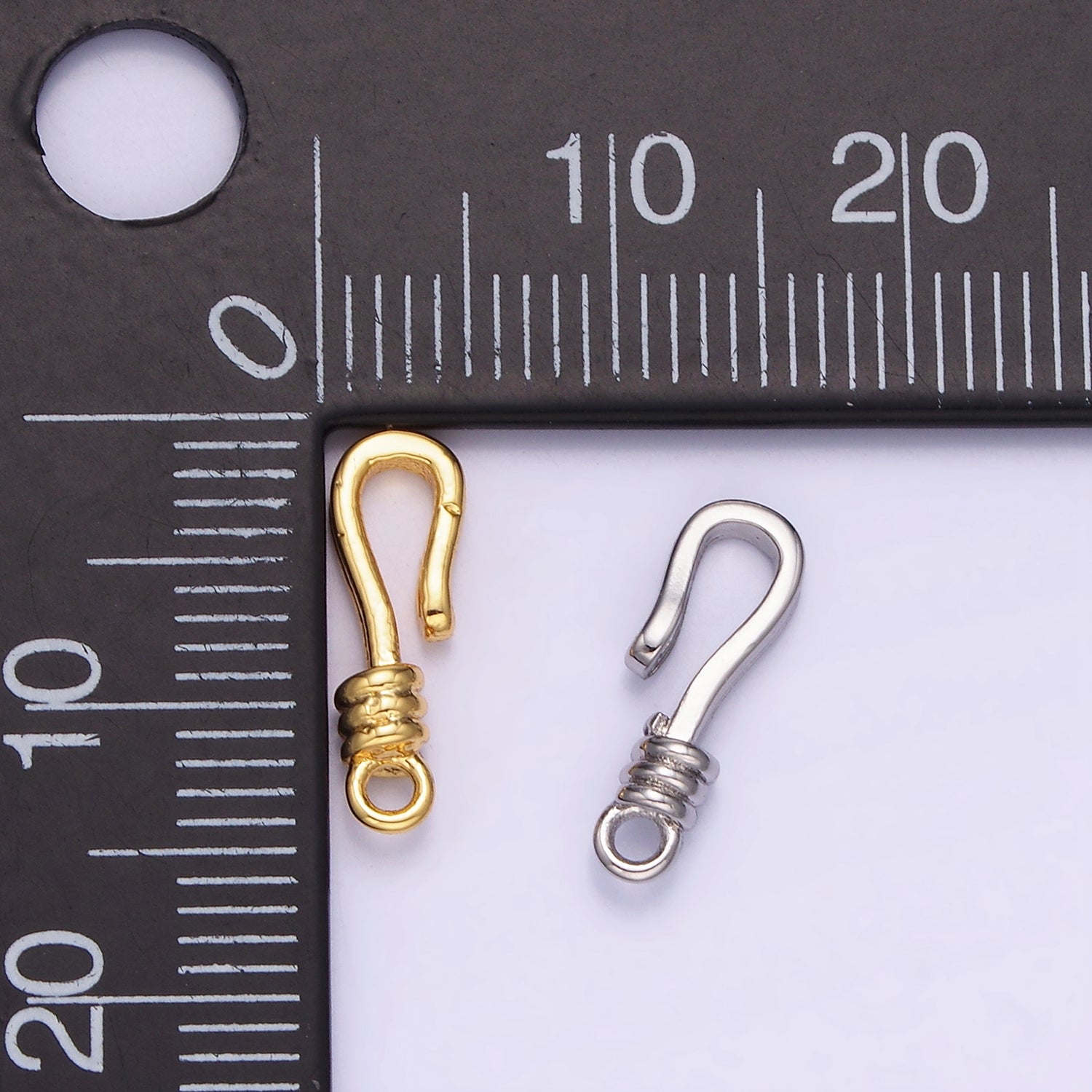 14K Gold Filled 15mm Hook Closure Findings in Gold & Silver | Z733 - DLUXCA