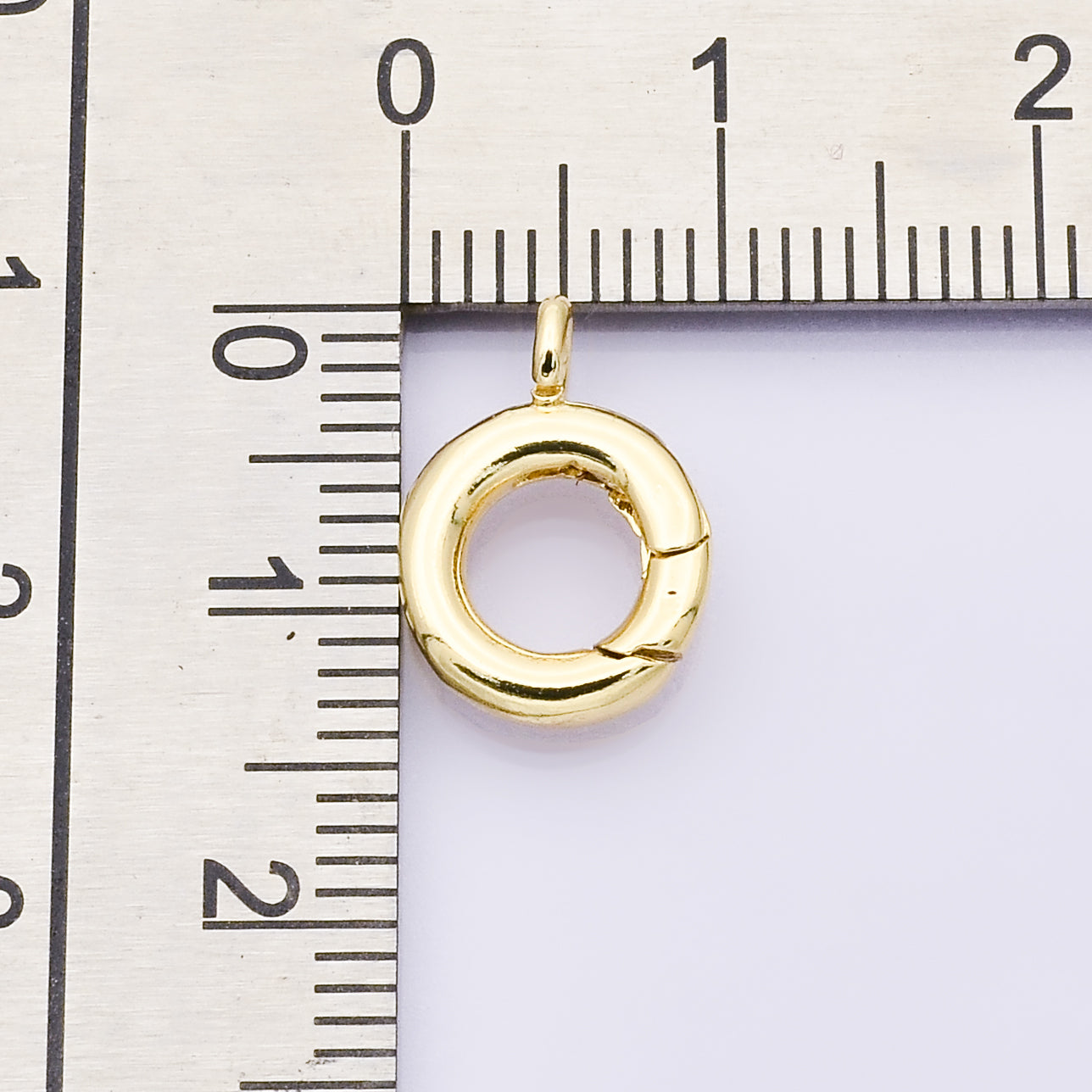 24K Gold Filled 14mm Oval Push Gate Clasps Charm Holder Enhancer Findings | Findings-00040
