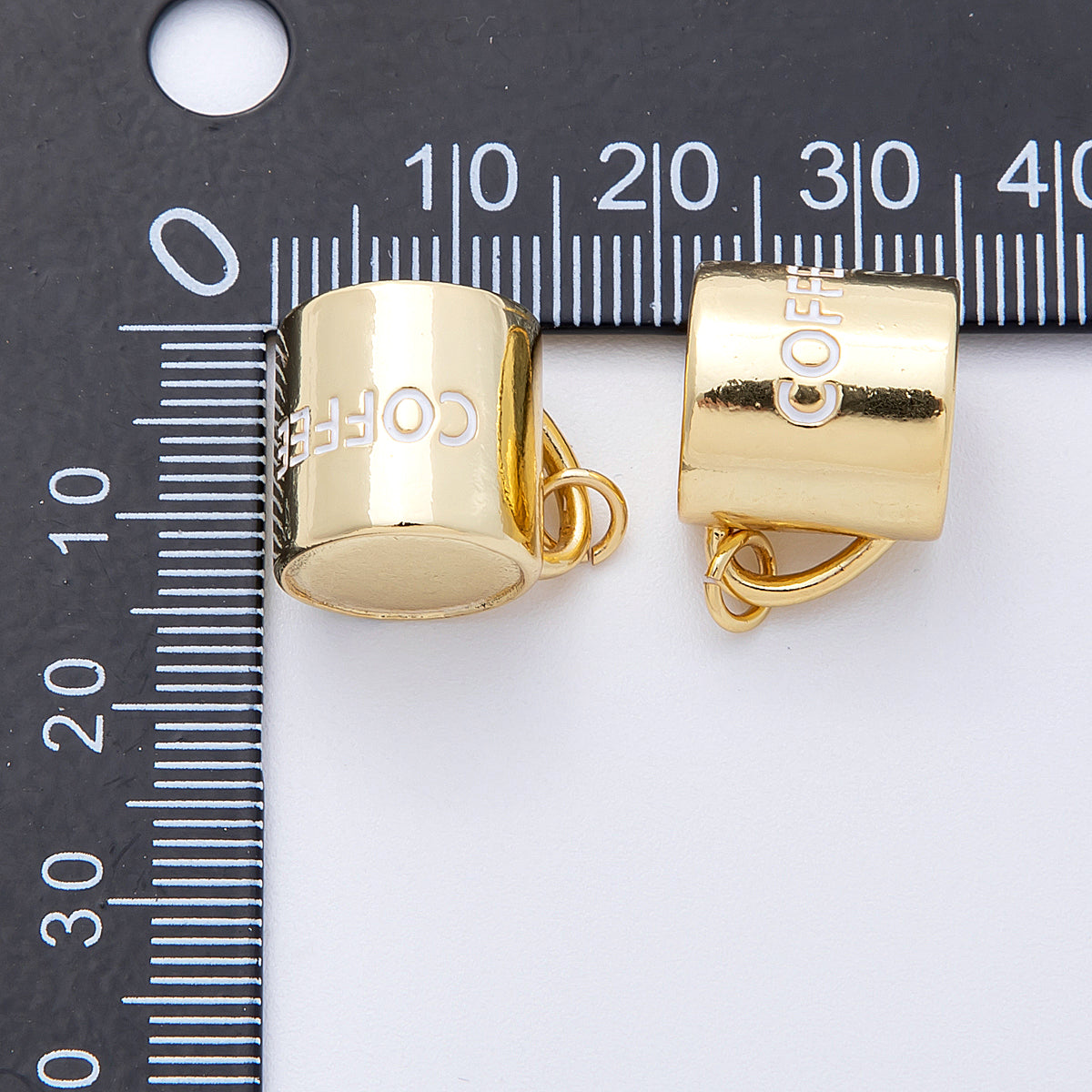 16K Gold Filled 17mm Coffee Cup Mug 3D Multidimensional Charm | Charms-00125
