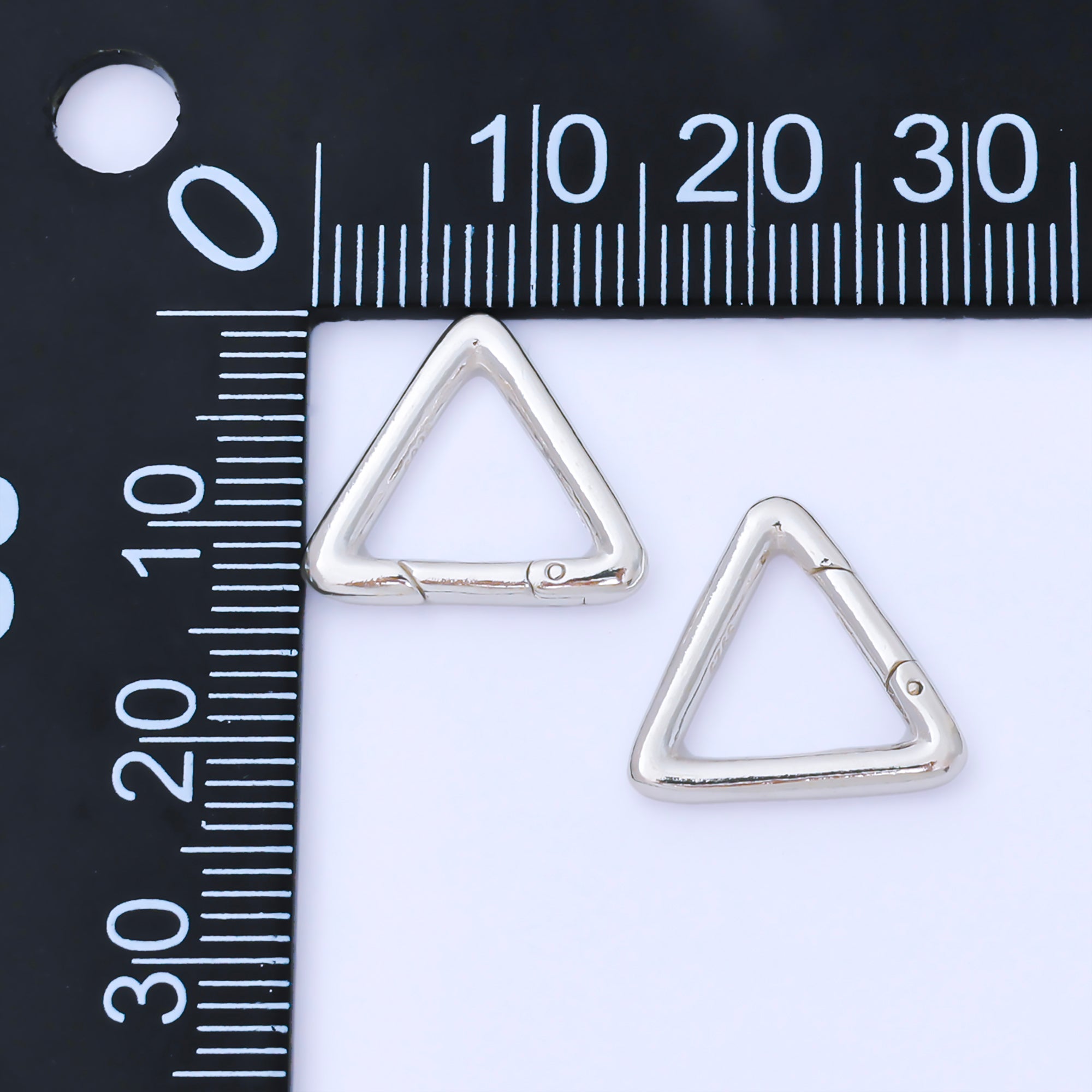 S925 Sterling Silver 14mm Minimalist Triangle Push Gate Clasp Closure Finding | SL-695