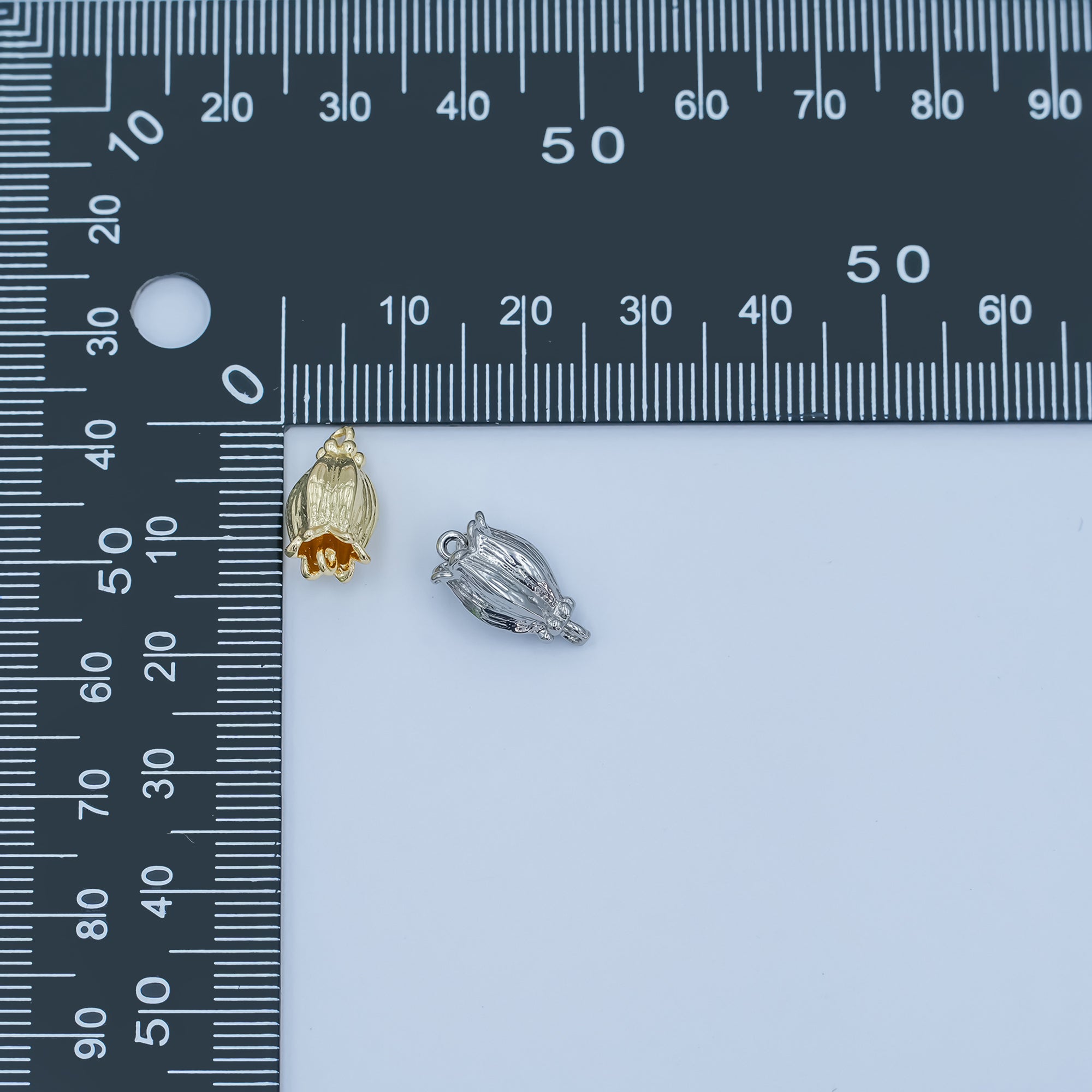 24K Gold Filled Rose Tulip Flower Multidimensional Connector in Gold & Silver | Y012