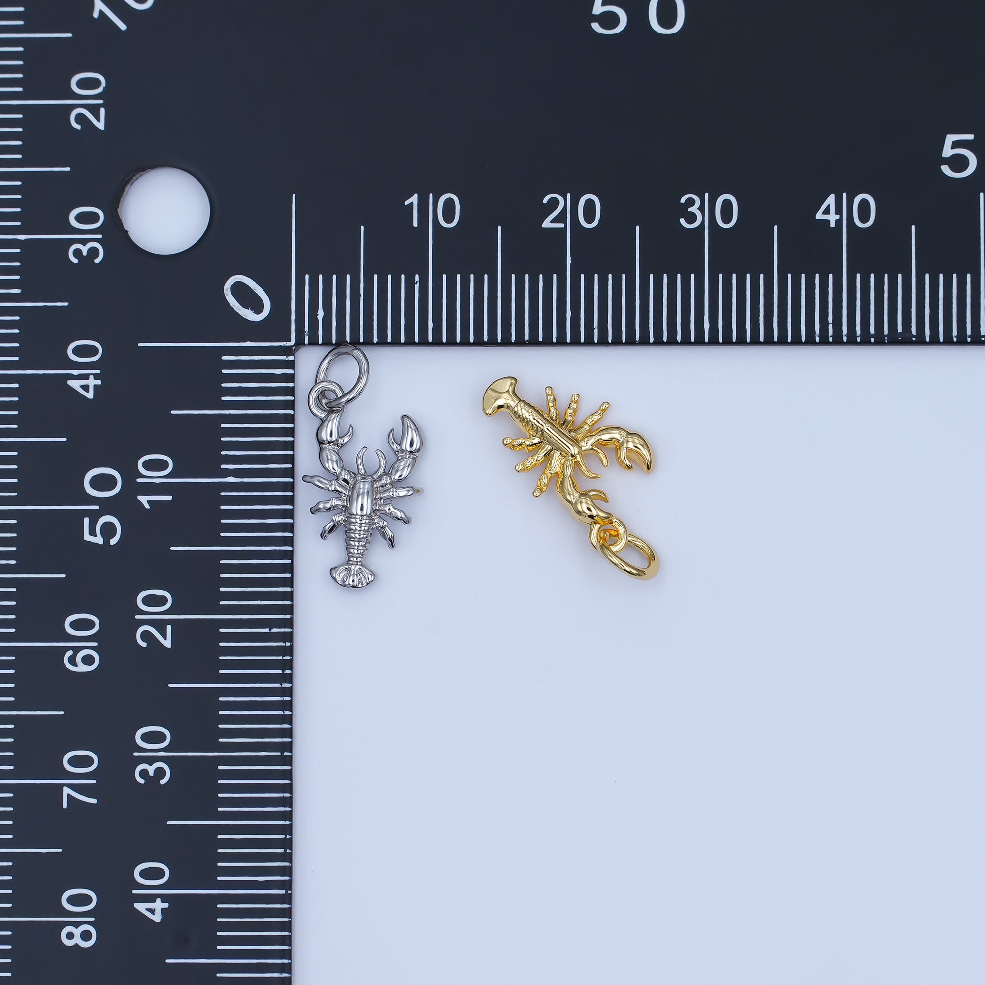 24K Gold Filled Lobster Multidimensional 3D Charm in Gold & Silver | AF476