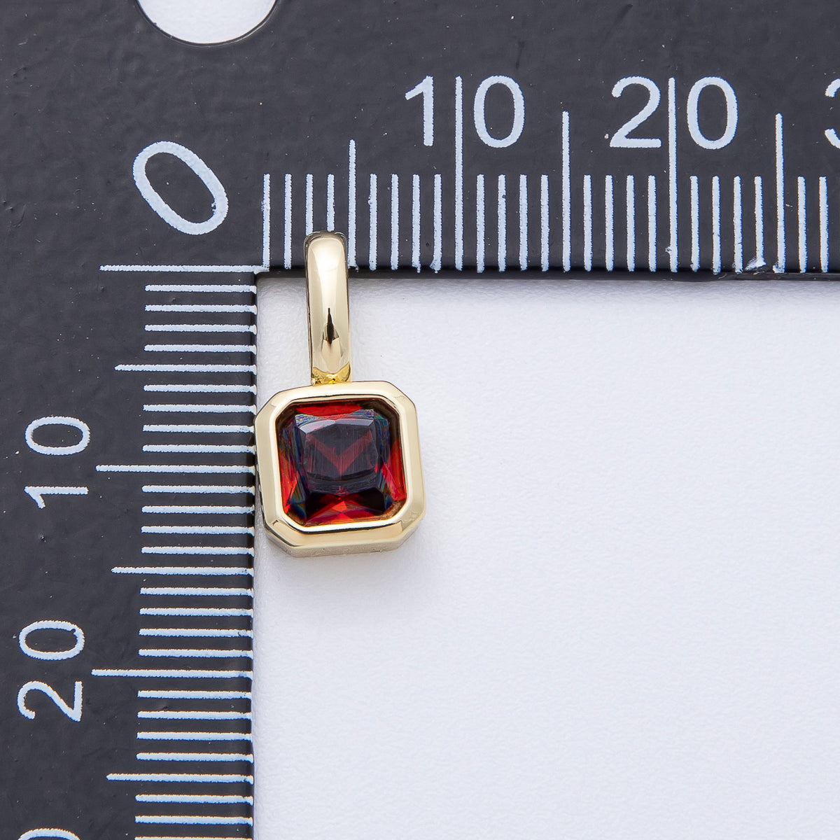 24K Gold Filled Birthstone Baguette CZ Pendant | AF1237 - AF1242