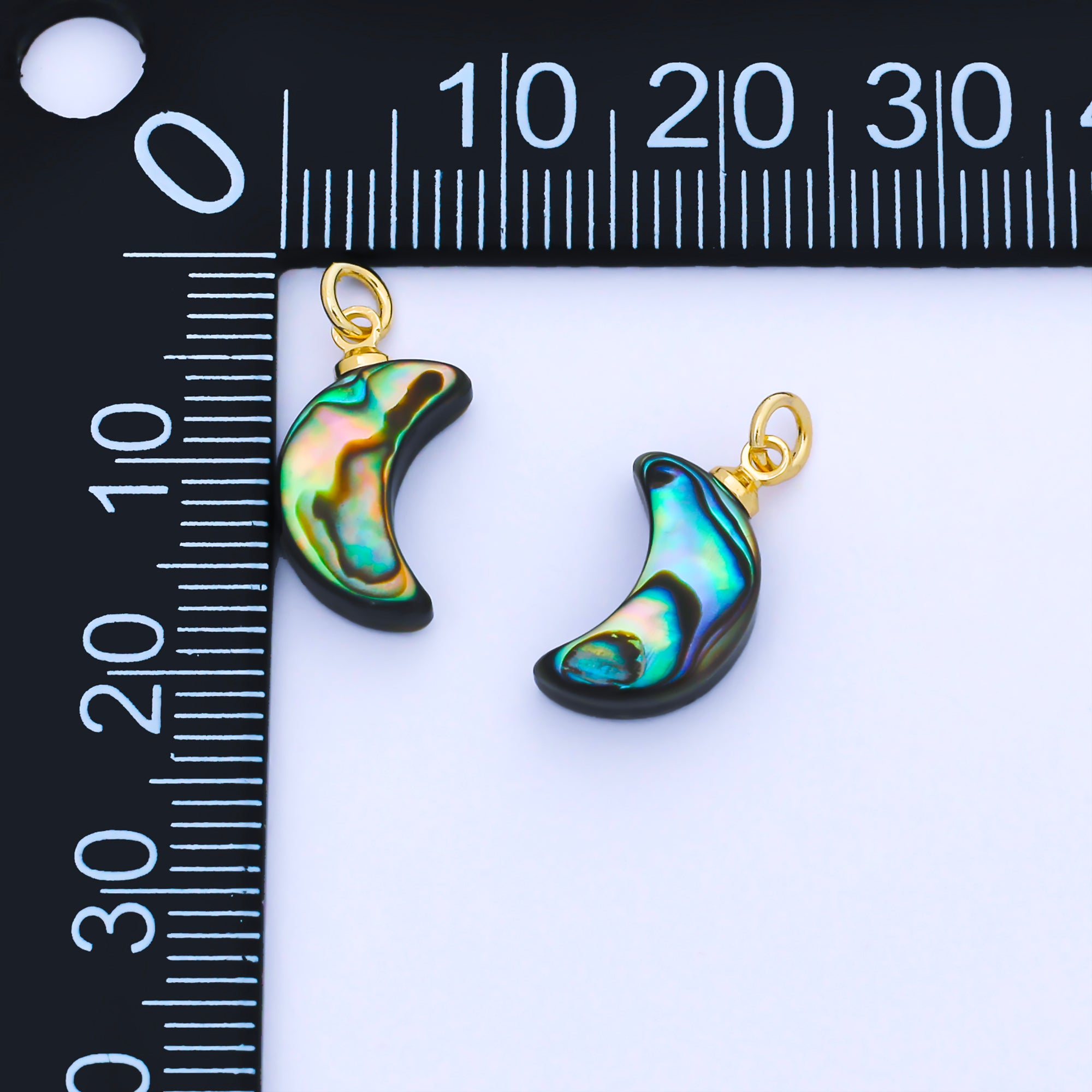 14K Gold Filled 15.5mm Abalone Crescent Moon Charm | AF585