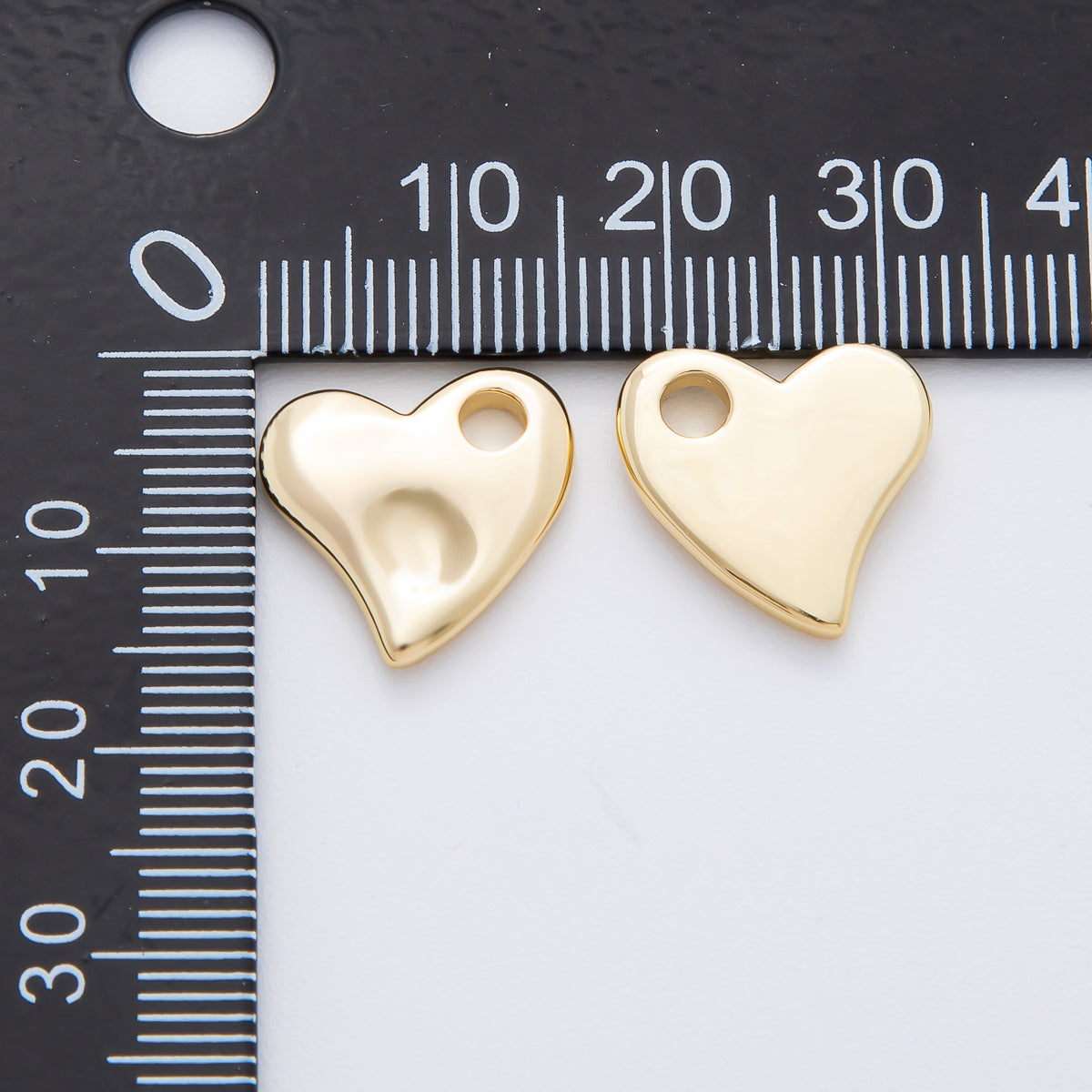 18K Gold Filled 15.5mm Minimalist Heart Dainty Charm in Gold & Silver for Cord Necklace Supply | Z-A1253