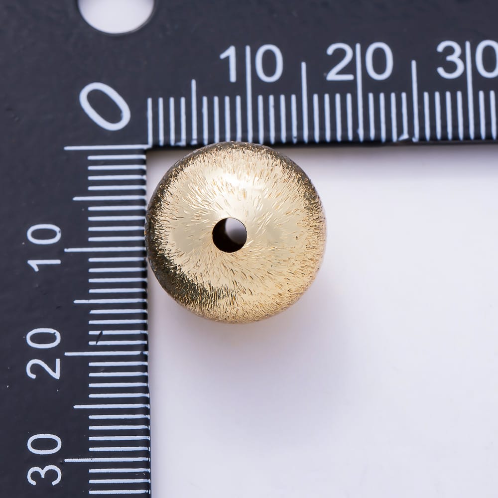 16K Gold Filled 16mm Wire-Textured Stippled Round Ball Spacer Bead | Beads-00592