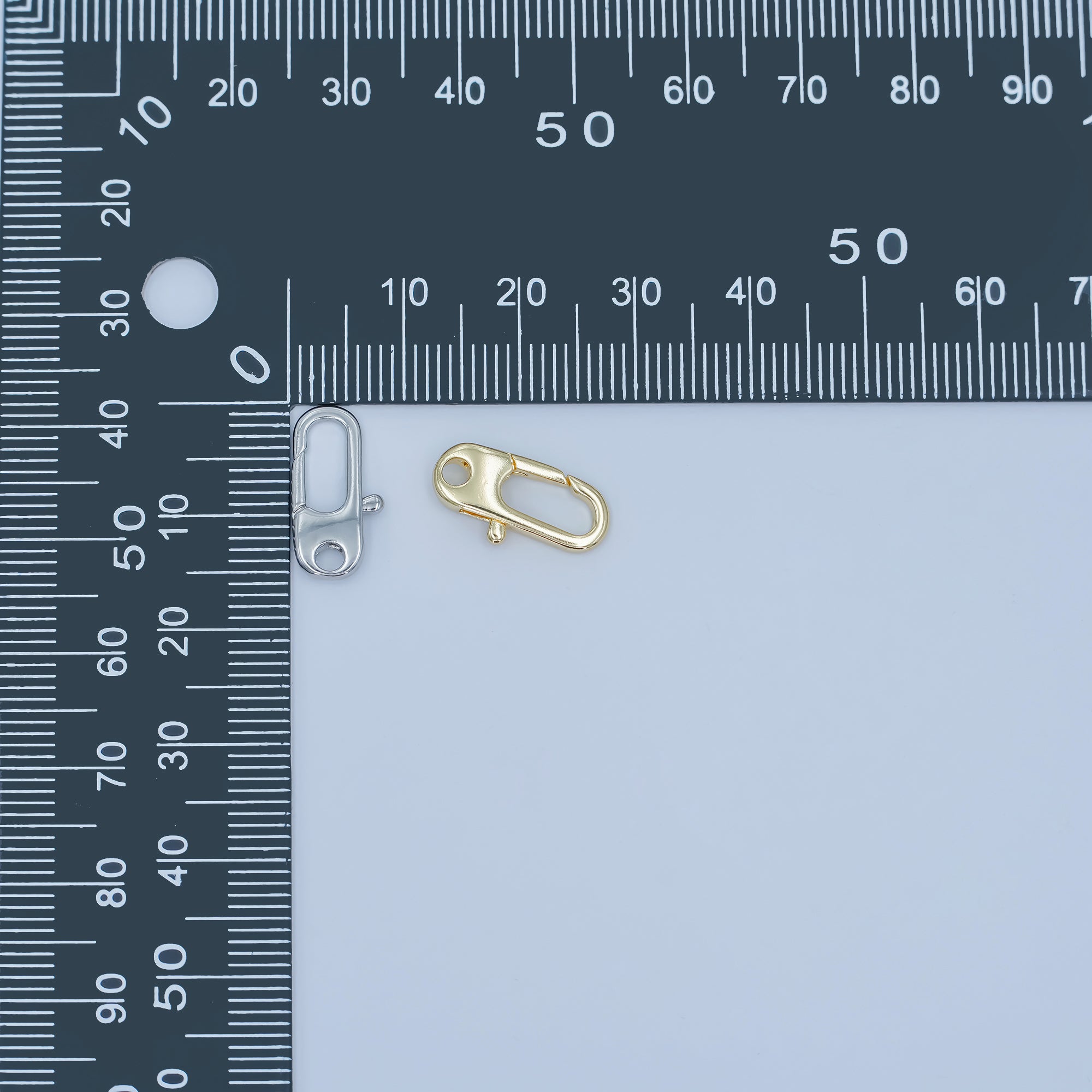 24K Gold Filled Minimalist Oblong Lobster Clasps Finding in Gold & Silver | Z1101