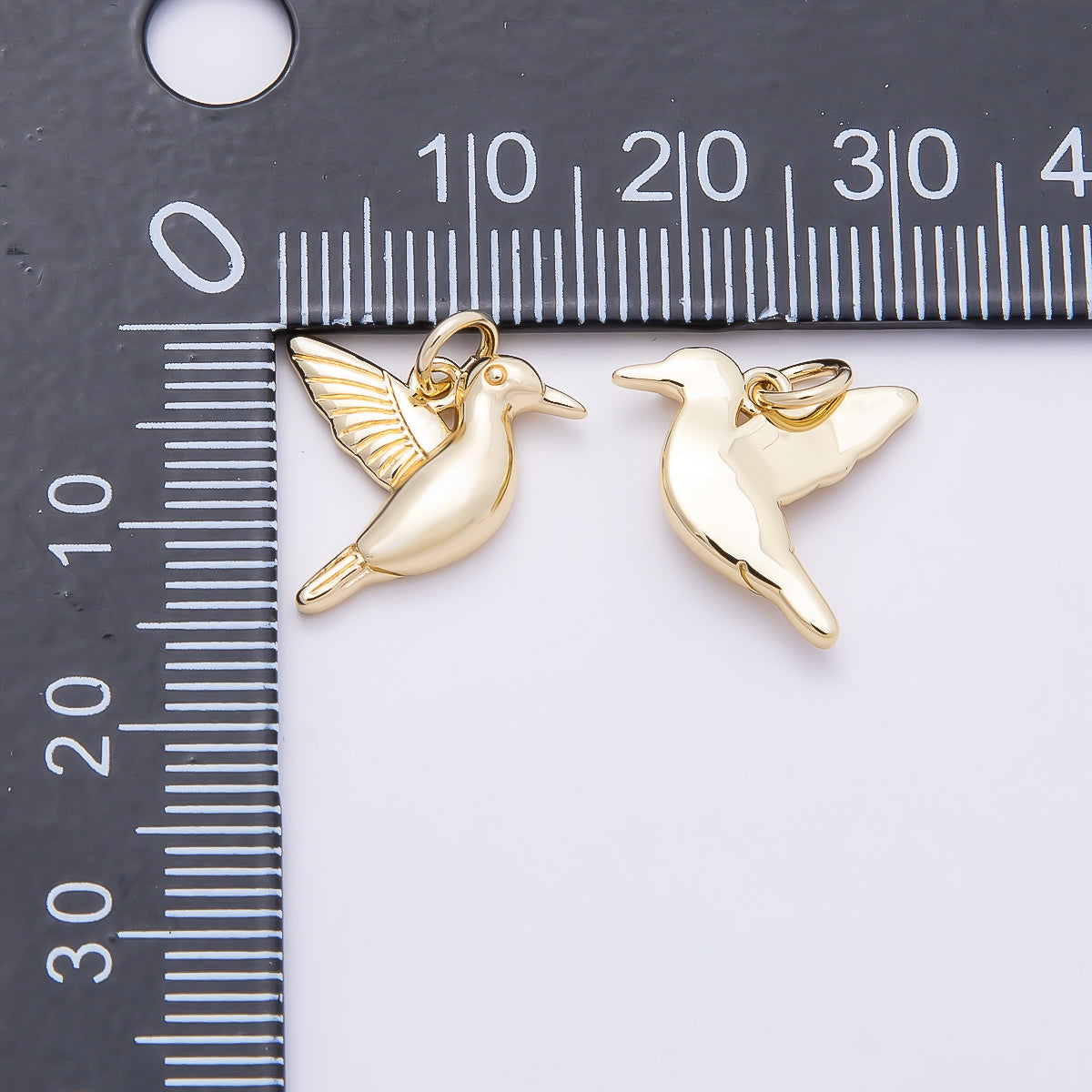 16K Gold Filled 16mm Minimalist Bird Animal 3D Multidimensional Charm | Charms-00865