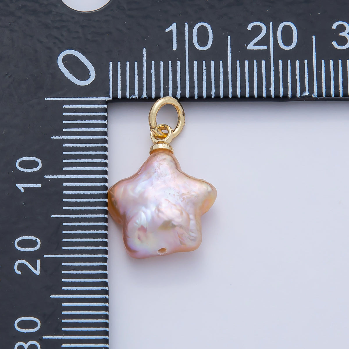 18K Gold Filled 16mm Shell Pearl Celestial Star Charm | AF639