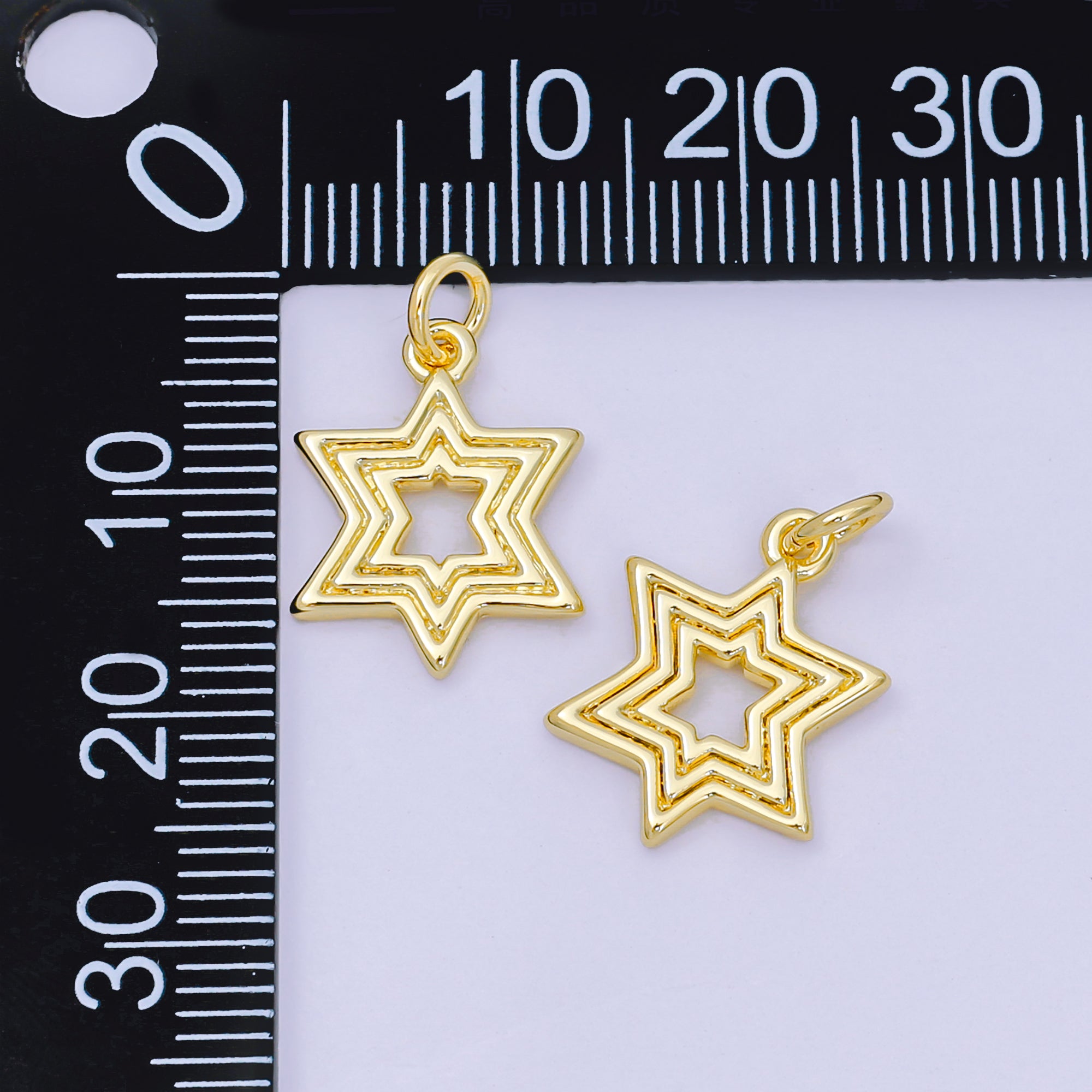 24K Gold Filled 16mm Star of David Charm | AH-643