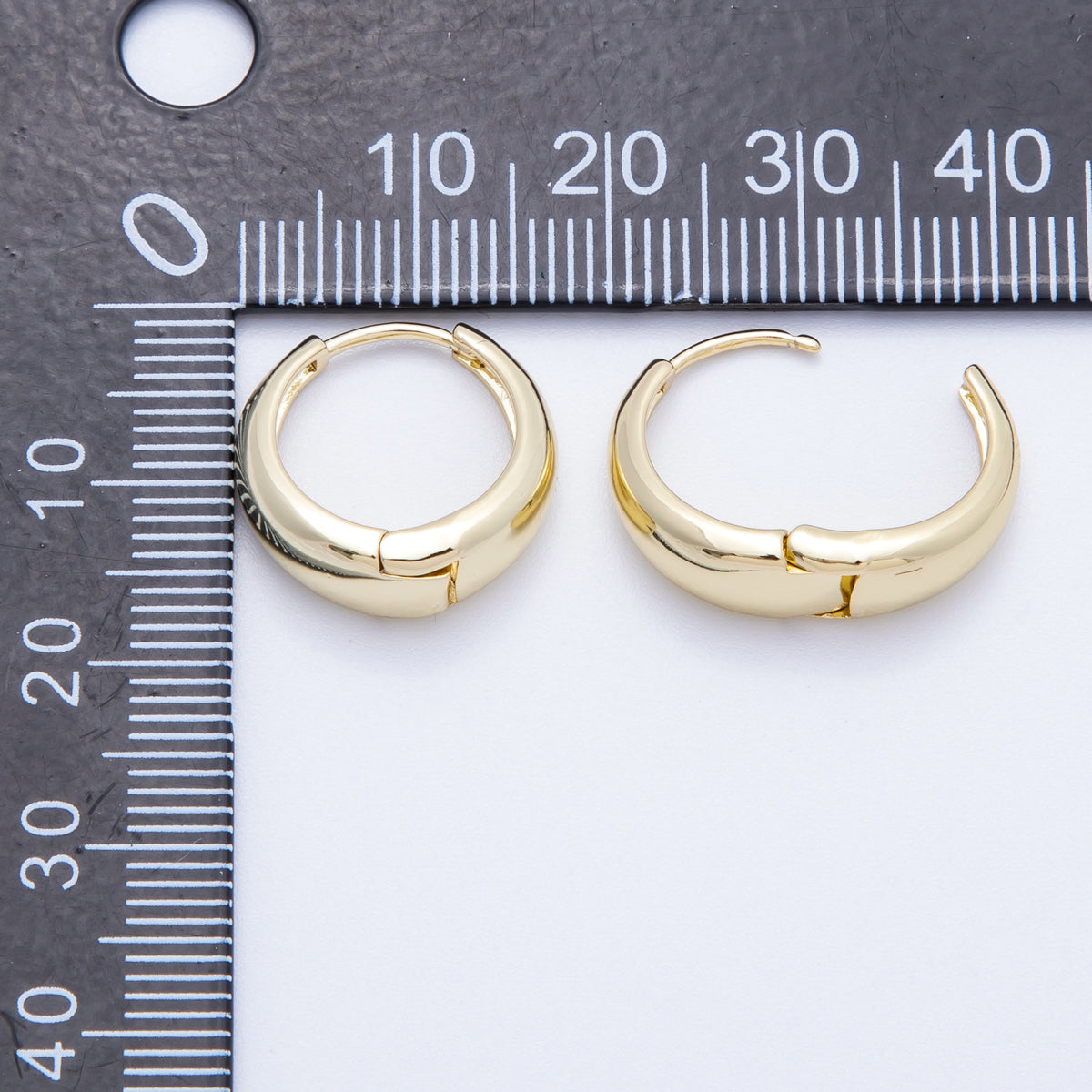 16K Gold Filled 17mm Minimalist Chunky Hoops Earrings | EARRINGS-00162
