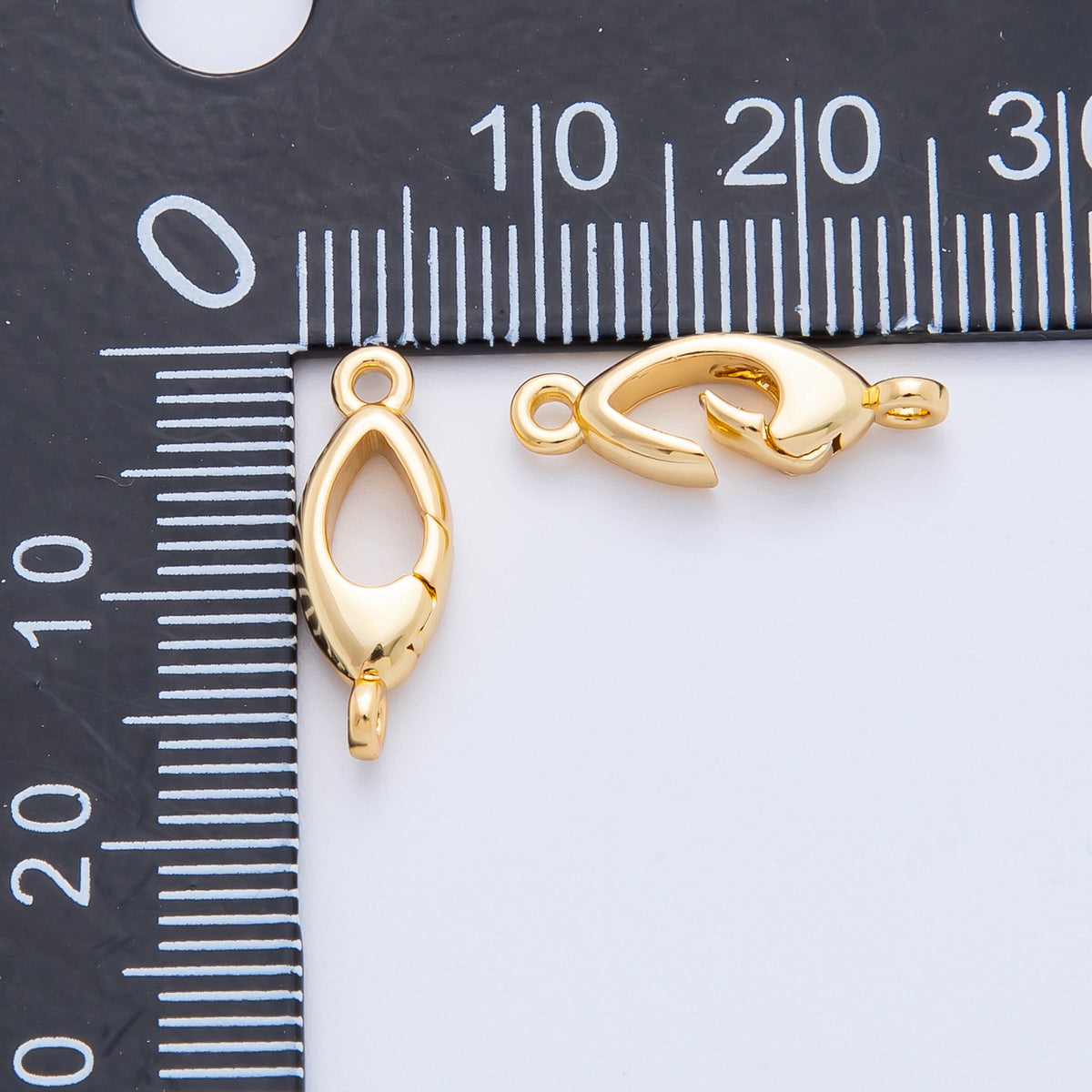 18K Gold Filled 17mm Rhombus Leaf-Like Push Gate Clasp Closure Connector Finding | Z1423