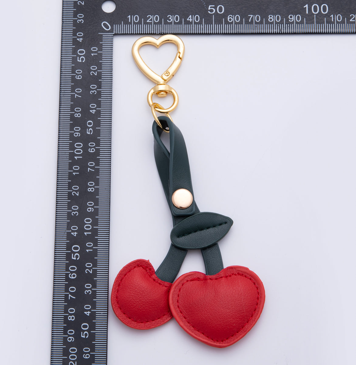 Cherry Leather Bag Charm Fruits Foodie Keychain Leather Bag Accessory Purse Charm WB-00001