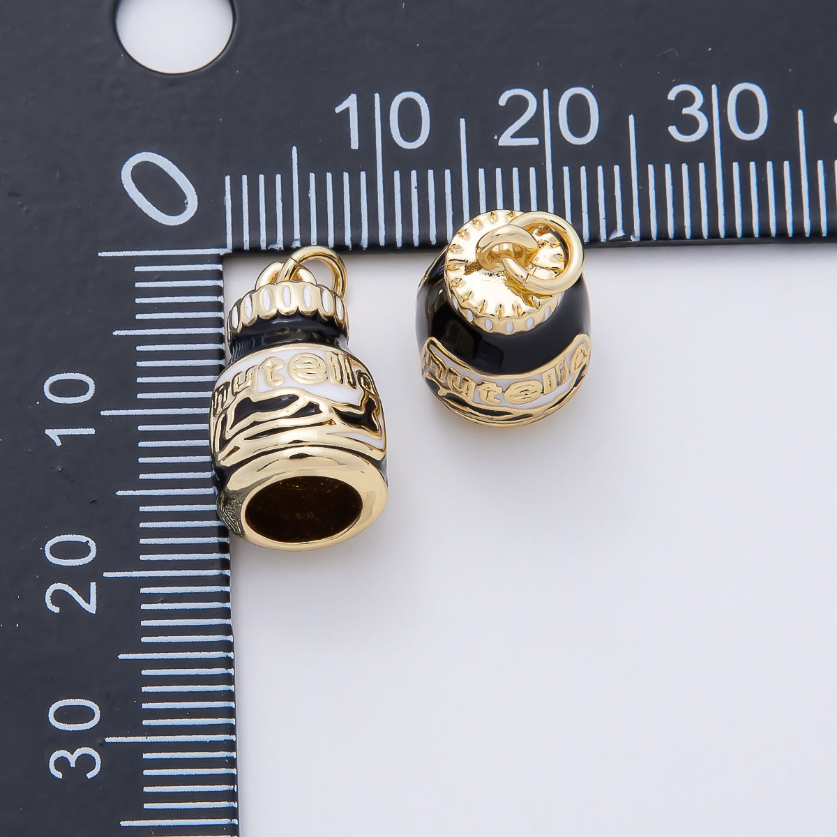 16K Gold Filled 17mm Chocolate Jar Enamel 3D Multidimensional Charm | Charms-01108