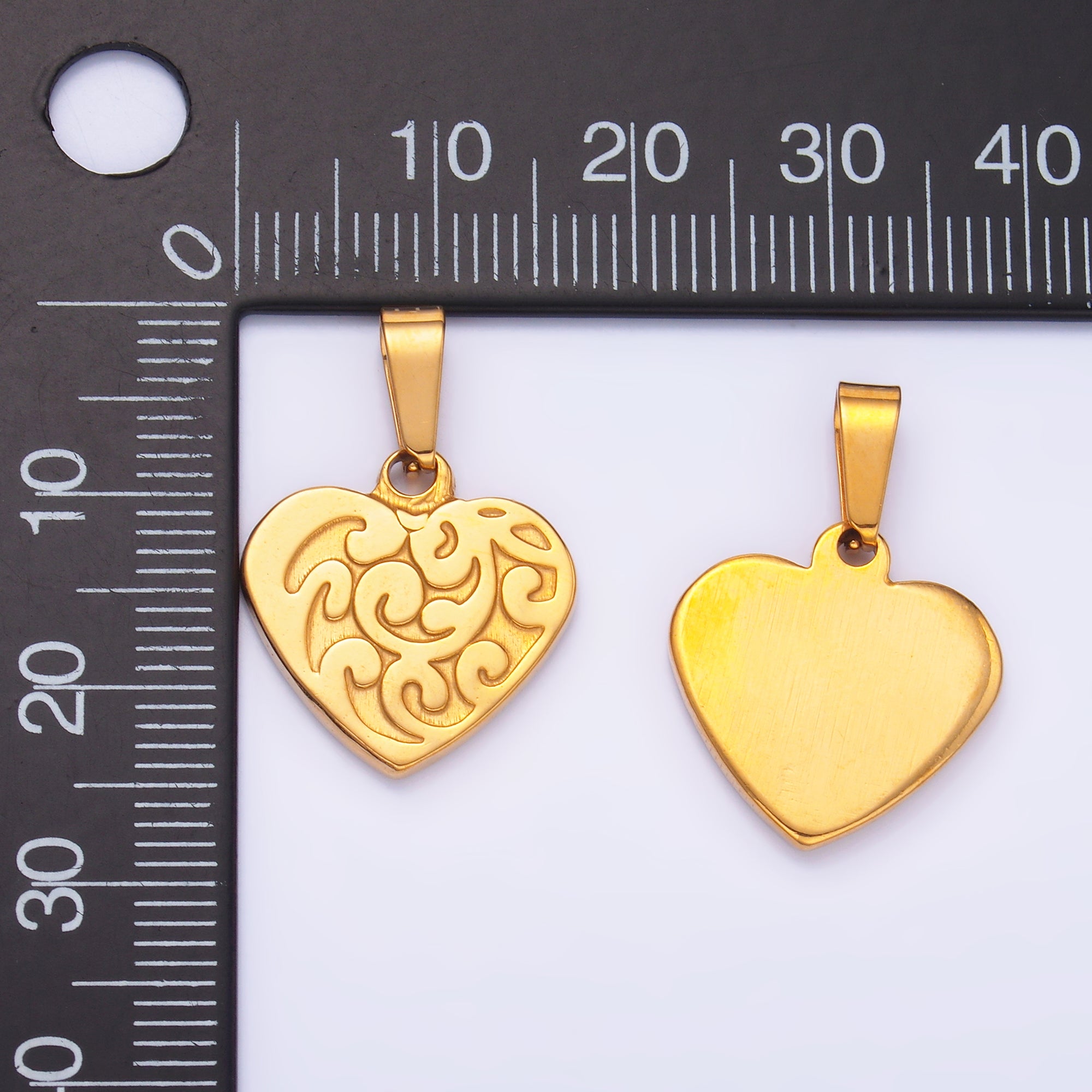 Stainless Steel Artisan Curve Heart Pendant | P1553