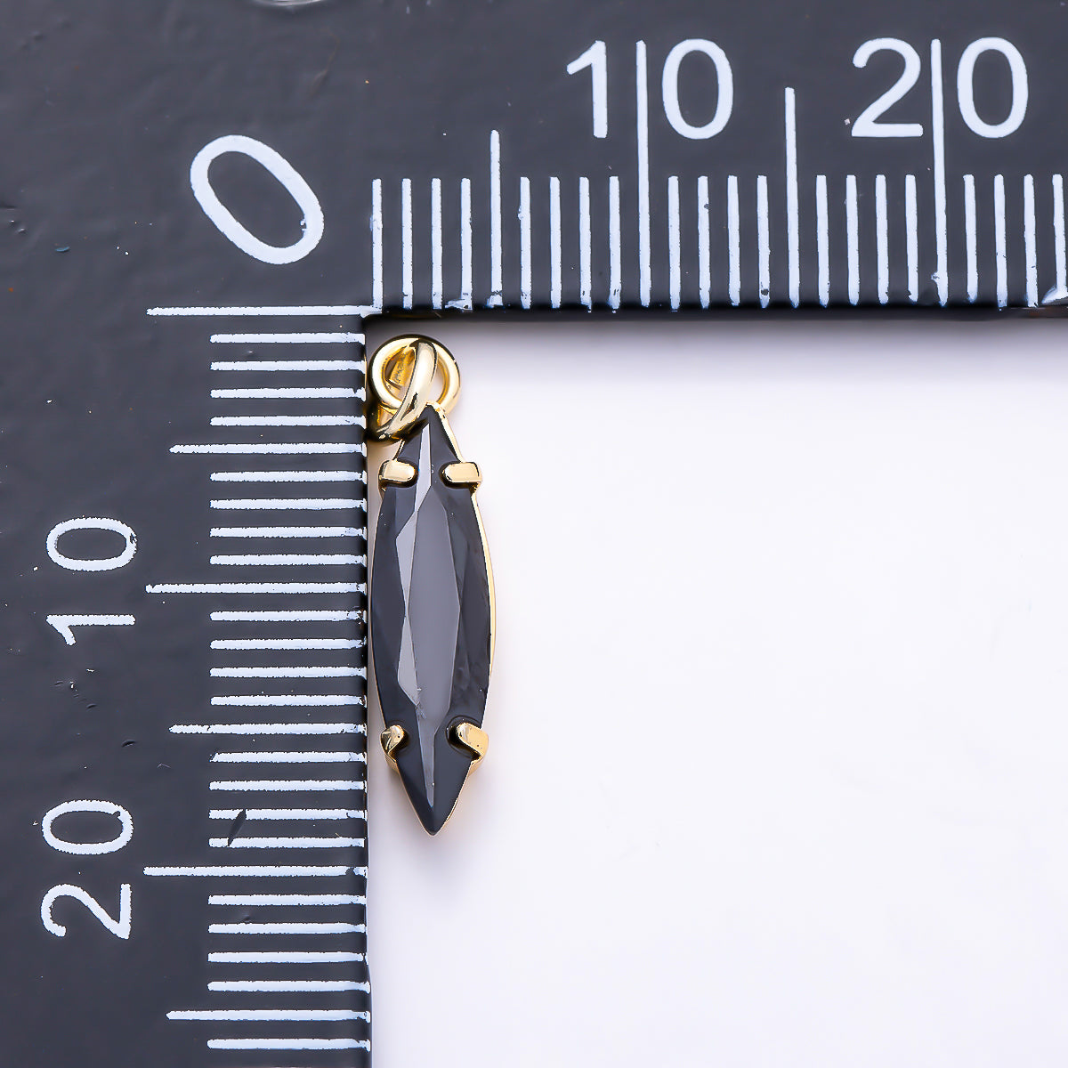16K Gold Filled 14mm, 18mm Clear, Black CZ Marquise Charm in Gold & Silver | Charms-01457 ~ Charms-01462