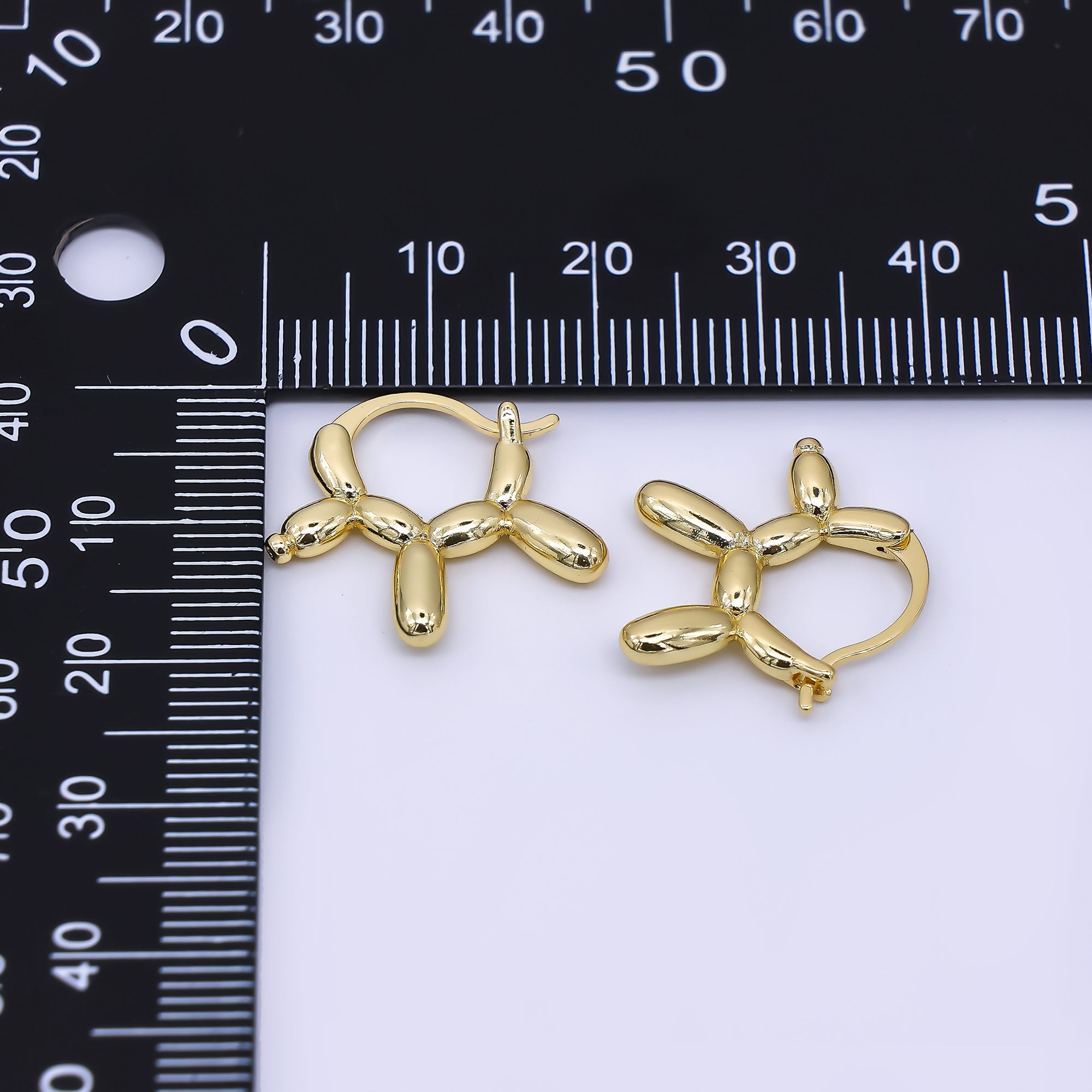 24K Gold Filled Balloon Dog Shaped Animal French Lock Hoops Earrings | AJ-061