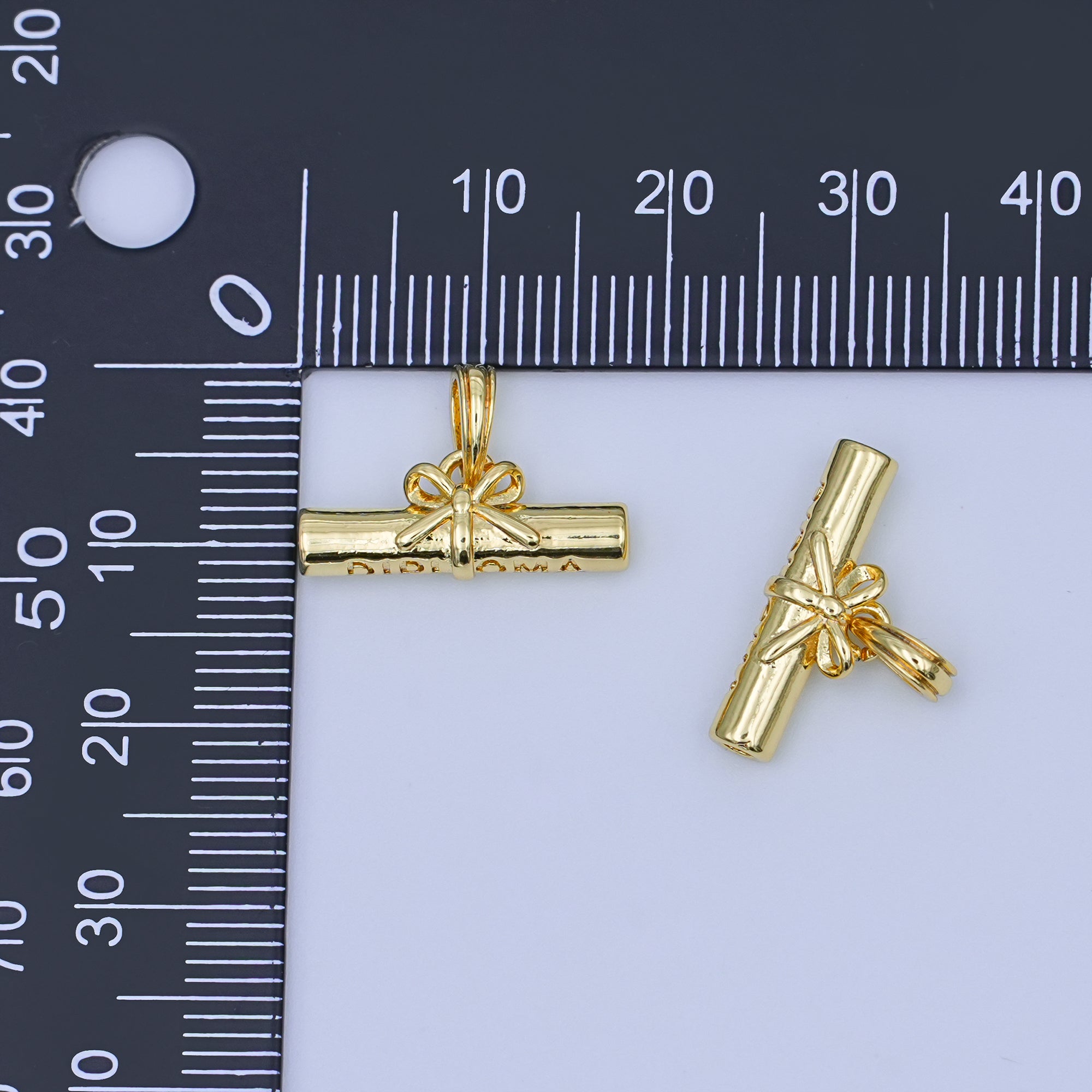 24K Gold Filled Graduate Diploma Engraved Charm | AA1485