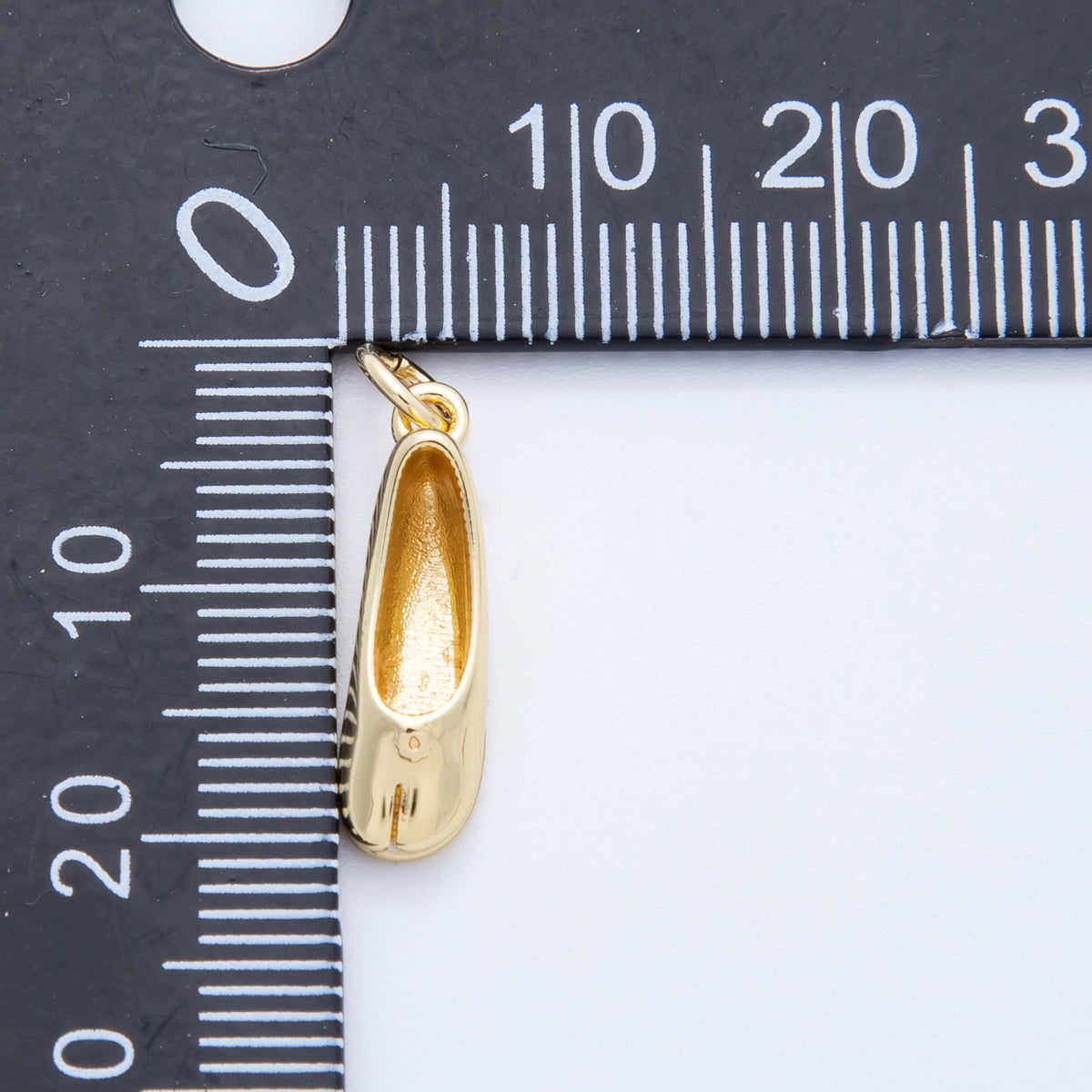 16K Gold Filled 18mm Plain Ballerina Shoes Charm | Charms-00206