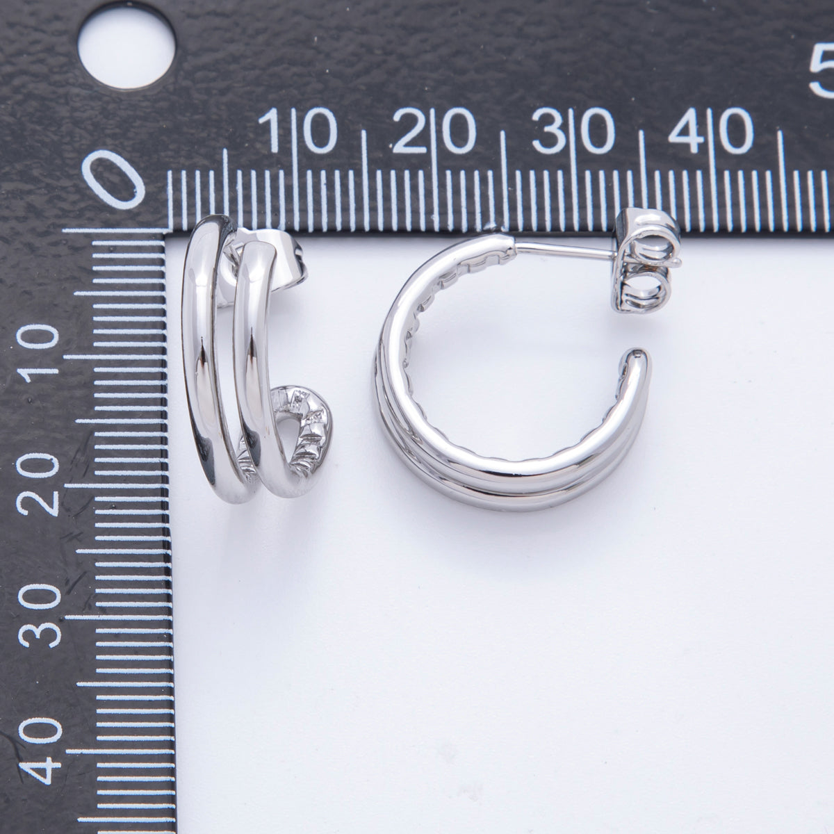 18K Gold Filled Minimalist Double Loop Hoops Earrings in Gold & Silver | AJ209 AJ210